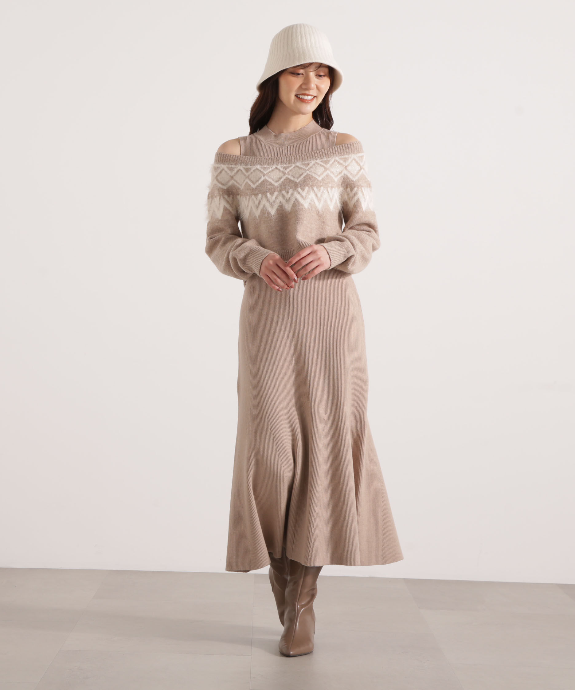 PROPORTION BODY DRESSING「ノルディックニットSETUP ワンピース 25AW」|ワンピース|