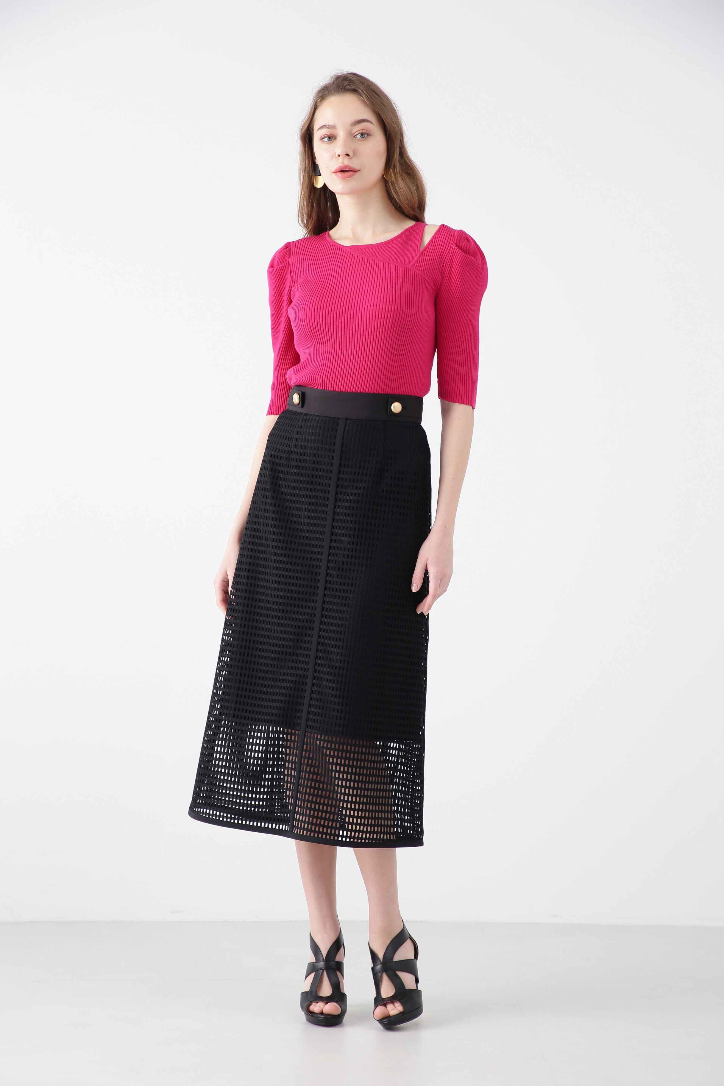  「◆アシンメトリーネックニットトップス」|ニット・セーター|