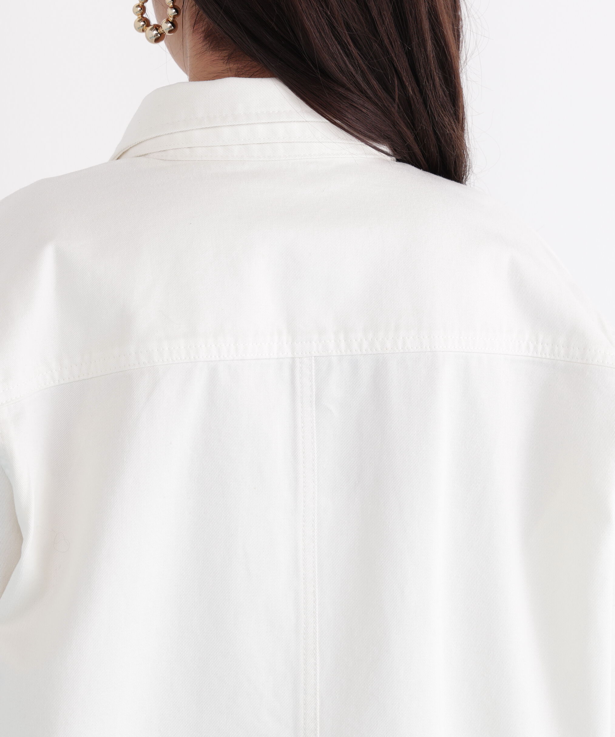  「ネックリボンデニムシャツ」|シャツ・ブラウス|