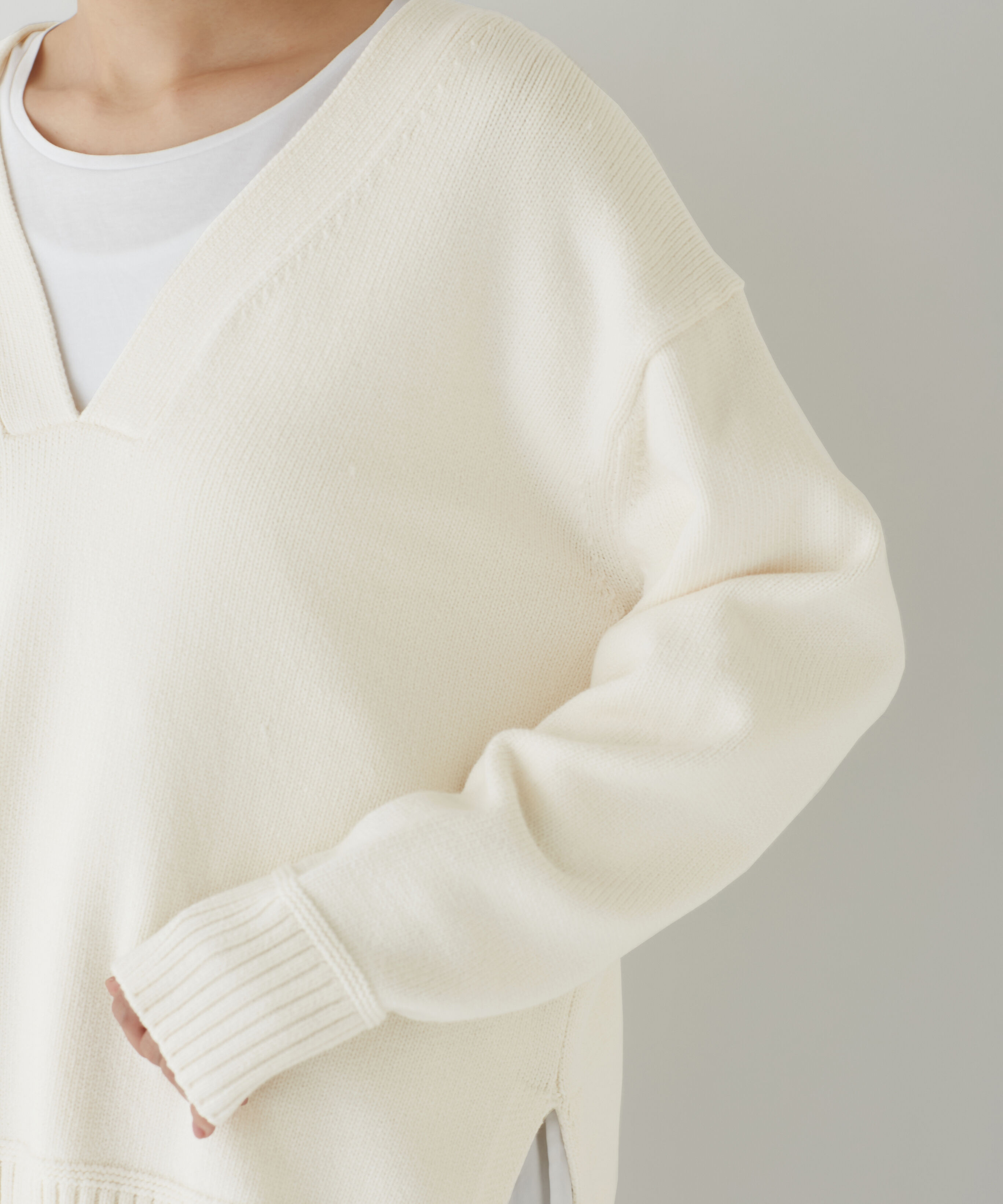  「◆Ｖネックチュニックトップス」|ニット・セーター|