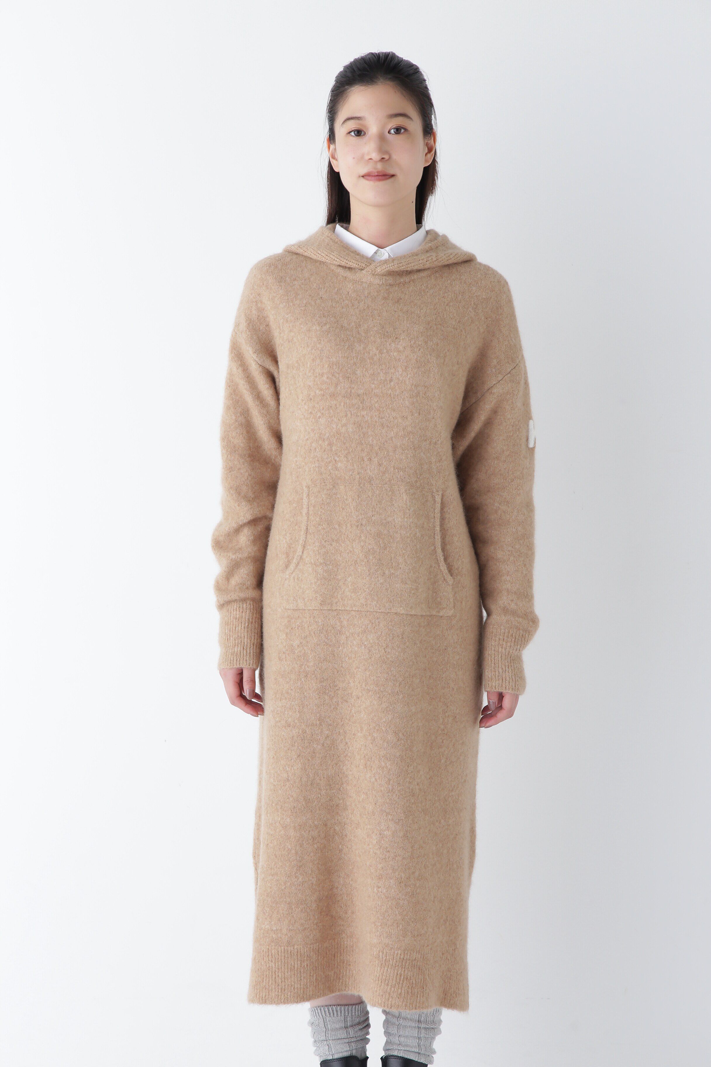  「◆モヘア混フーディーニットワンピース」|ワンピース|