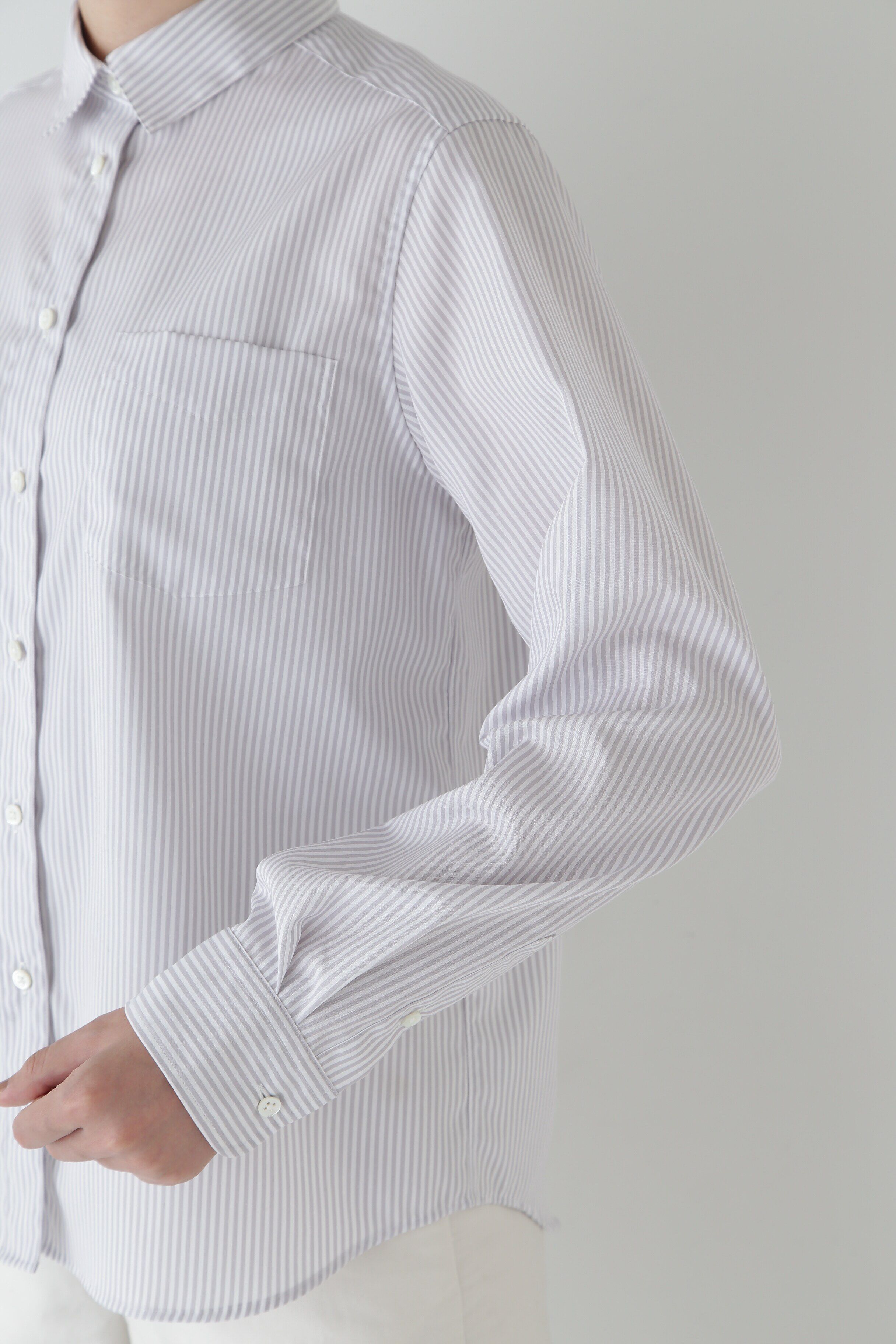  「◆ベーシックカラーストライプシャツ」|シャツ・ブラウス|