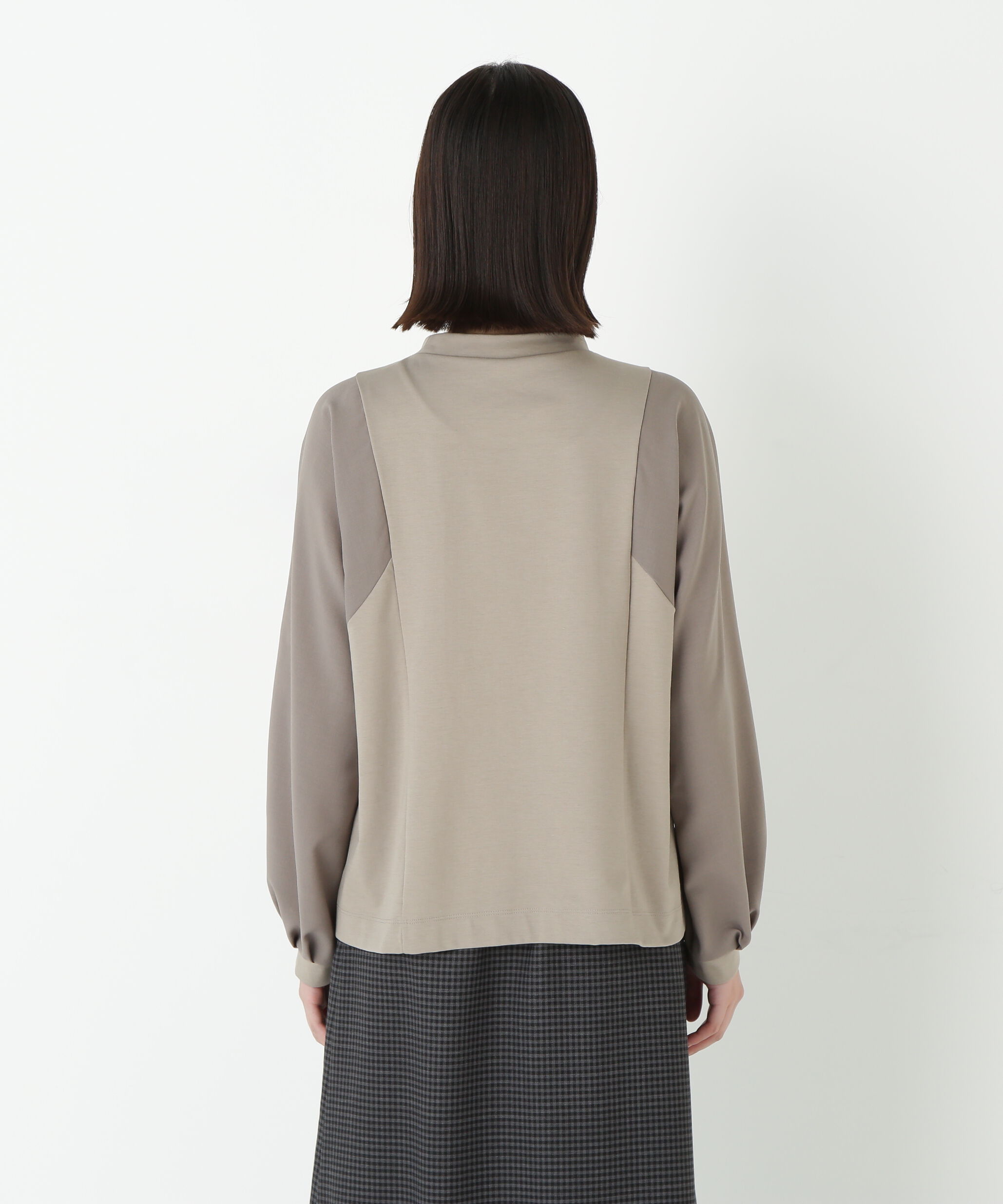  「◆ポンチ異素材ドッキングプルオーバー」|Tシャツ・カットソー|