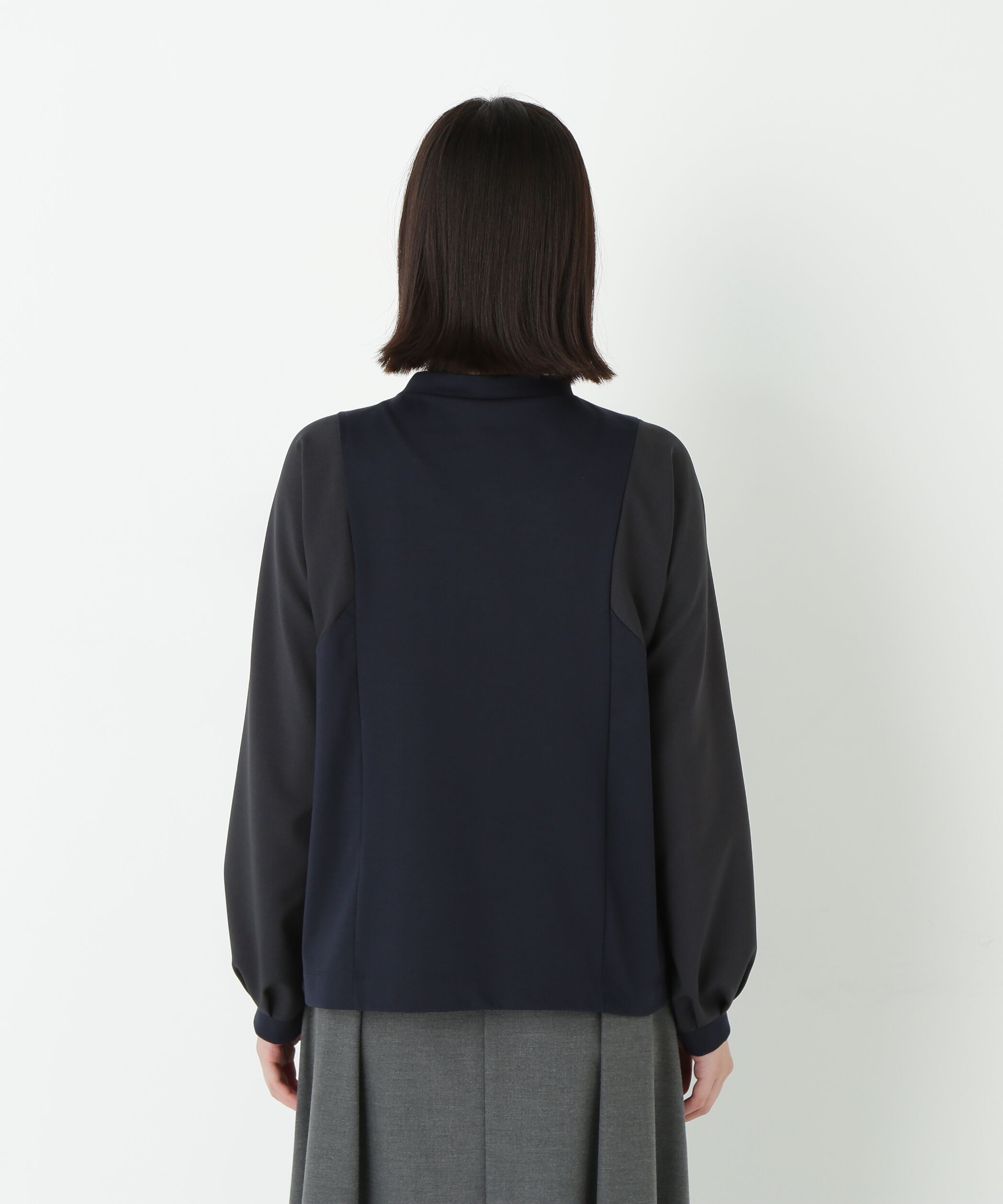  「◆ポンチ異素材ドッキングプルオーバー」|Tシャツ・カットソー|