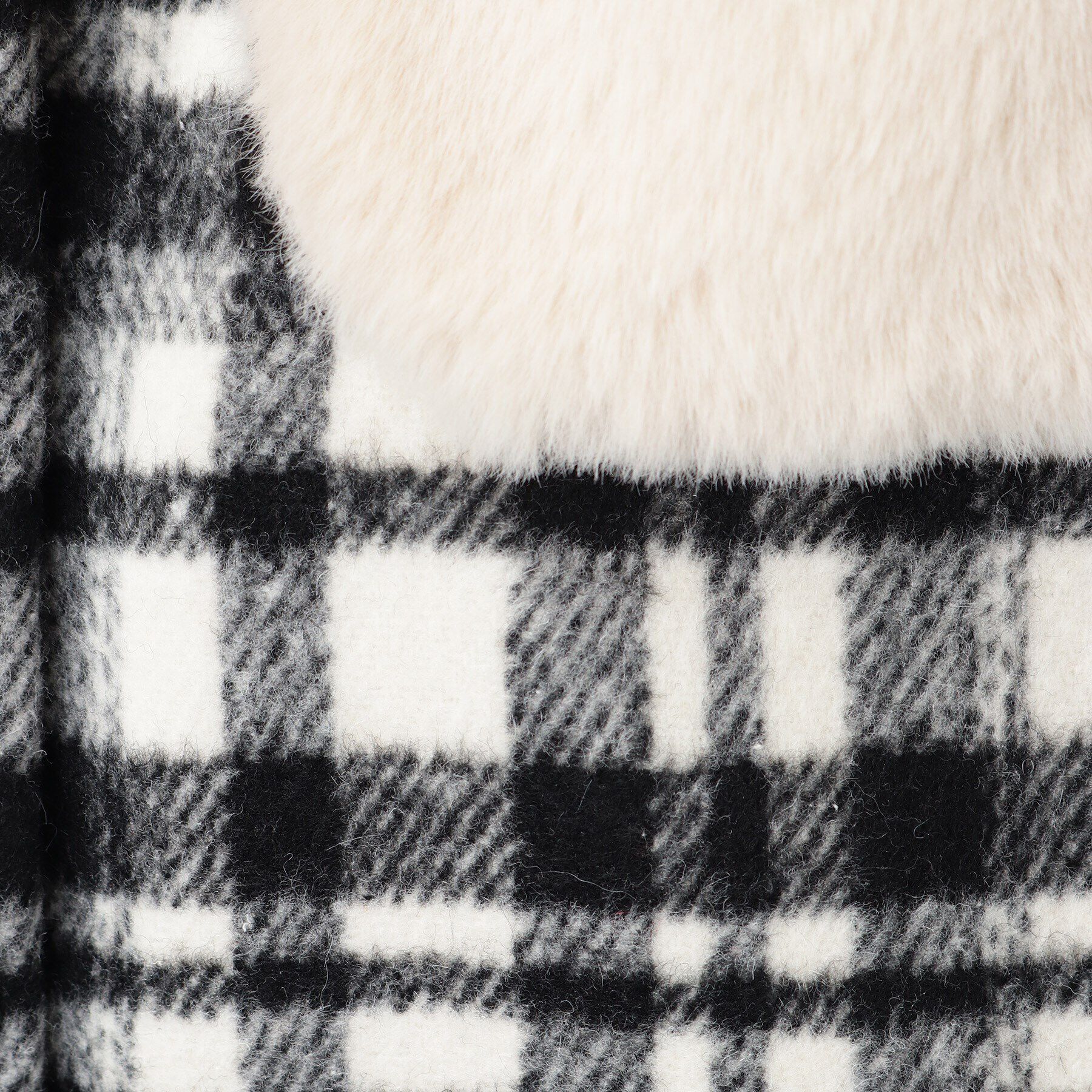 SHOO･LA･RUE「【110-140cm】ファーポケットチェック台形スカート」|スカート|