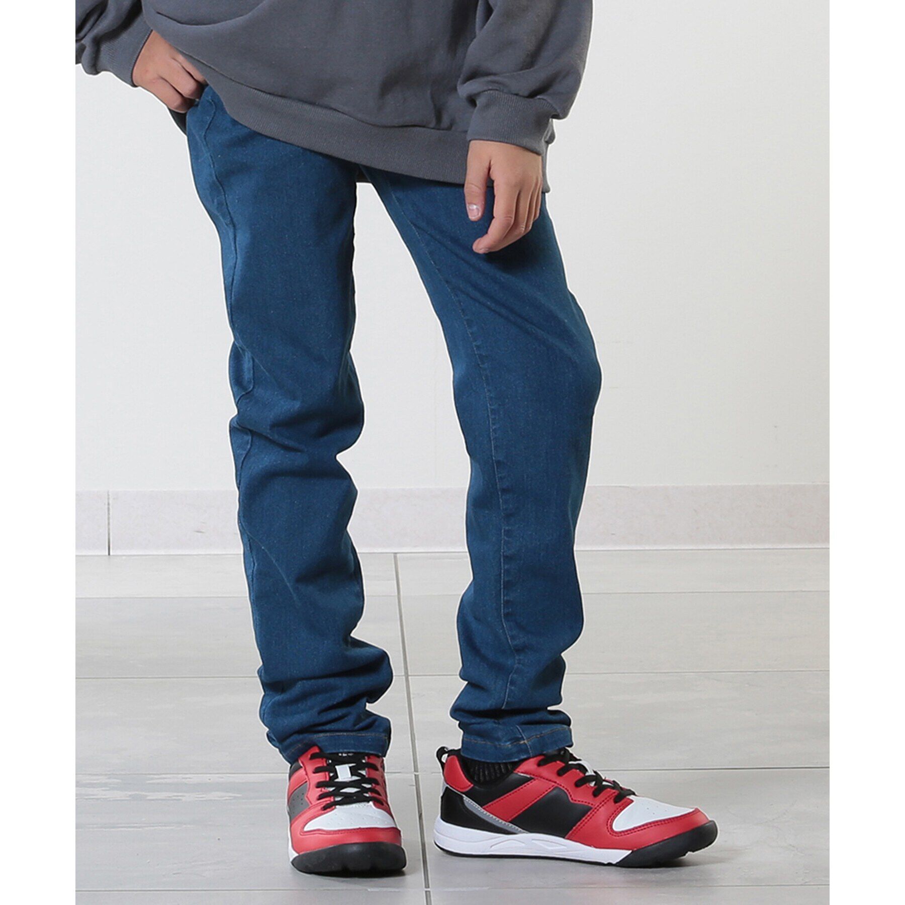 SHOO･LA･RUE「【100-150cm/洗える/男女兼用】ストレッチ デニムスキニーパンツ」|その他|