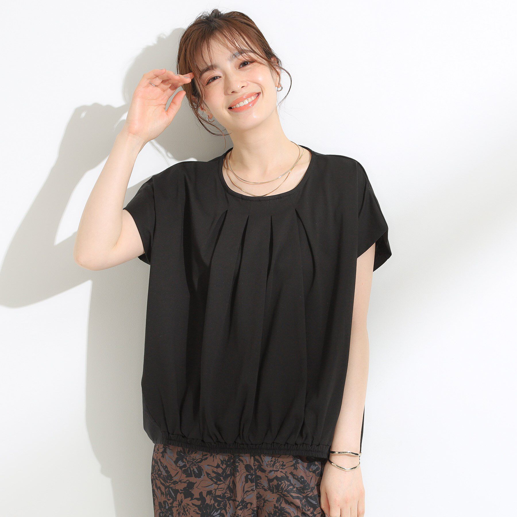 SHOO･LA･RUE「インせず決まる 異素材使い デザイントップス」|Tシャツ・カットソー|