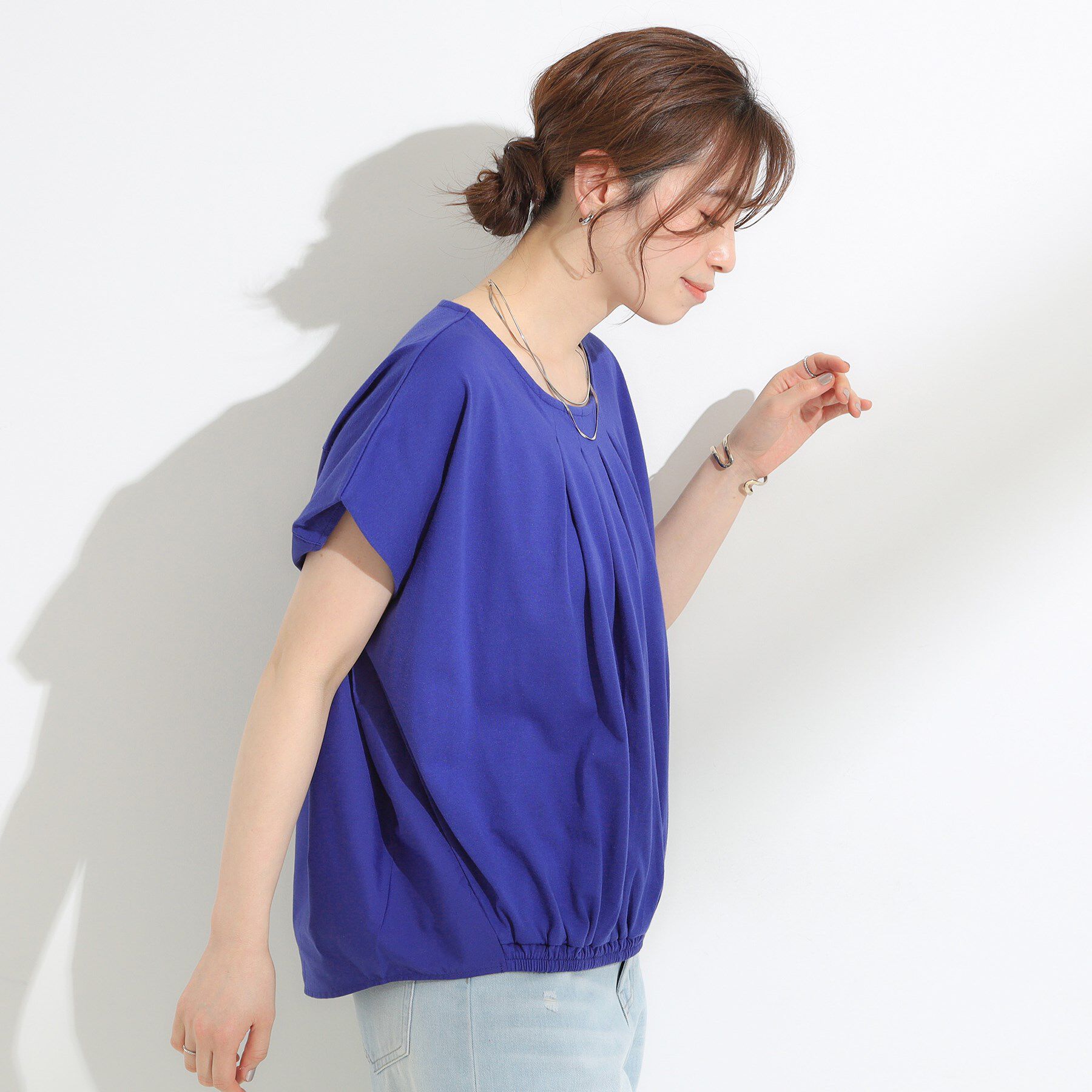 SHOO･LA･RUE「インせず決まる 異素材使い デザイントップス」|Tシャツ・カットソー|