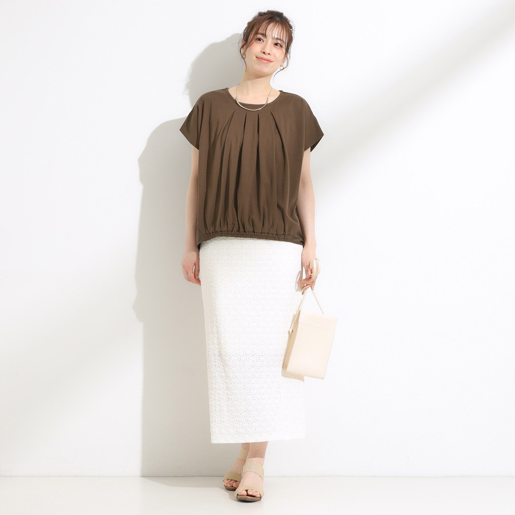 SHOO･LA･RUE「インせず決まる 異素材使い デザイントップス」|Tシャツ・カットソー|