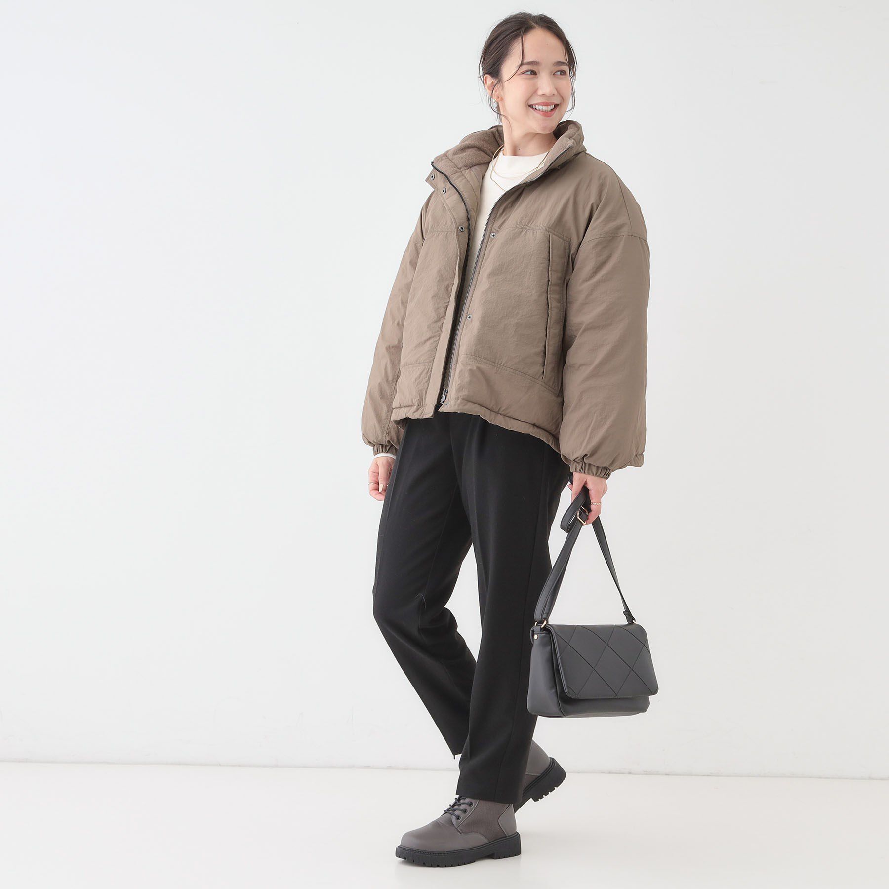 SHOO･LA･RUE「【撥水/あったか】たっぷり着られる 中綿モンスターショートコート」|ダウン|