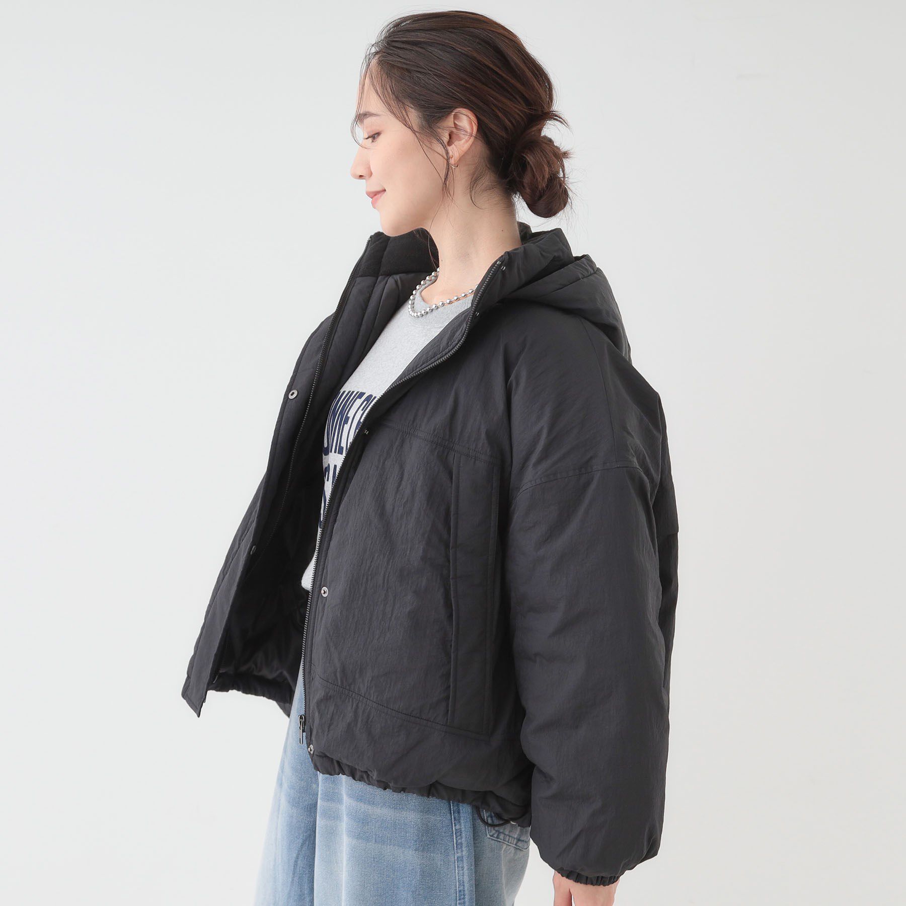 SHOO･LA･RUE「【撥水/あったか】たっぷり着られる 中綿モンスターショートコート」|ダウン|