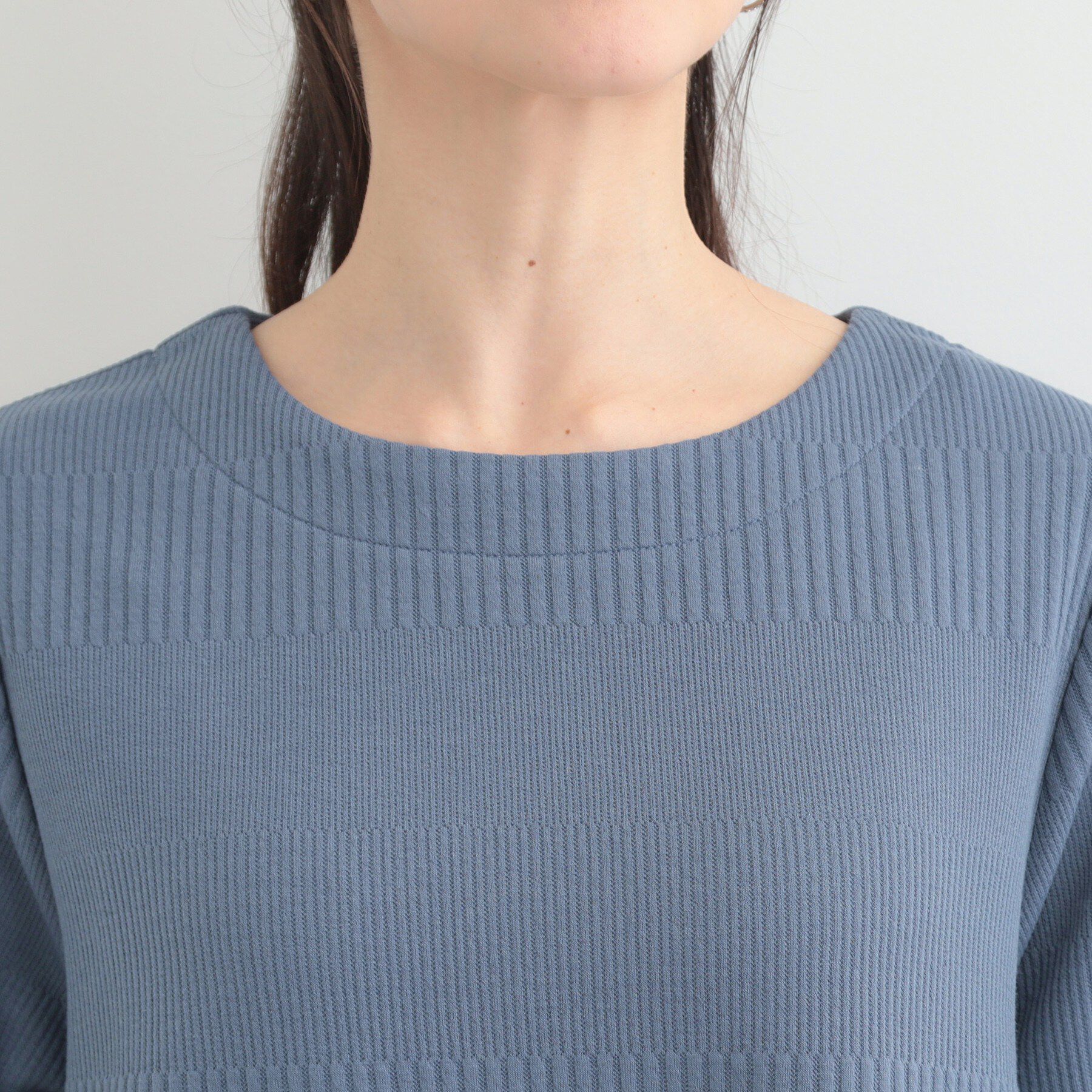 SHOO･LA･RUE「【体型カバー/洗濯機可/S-LL】お袖ストライプAラインチュニック」|チュニック|