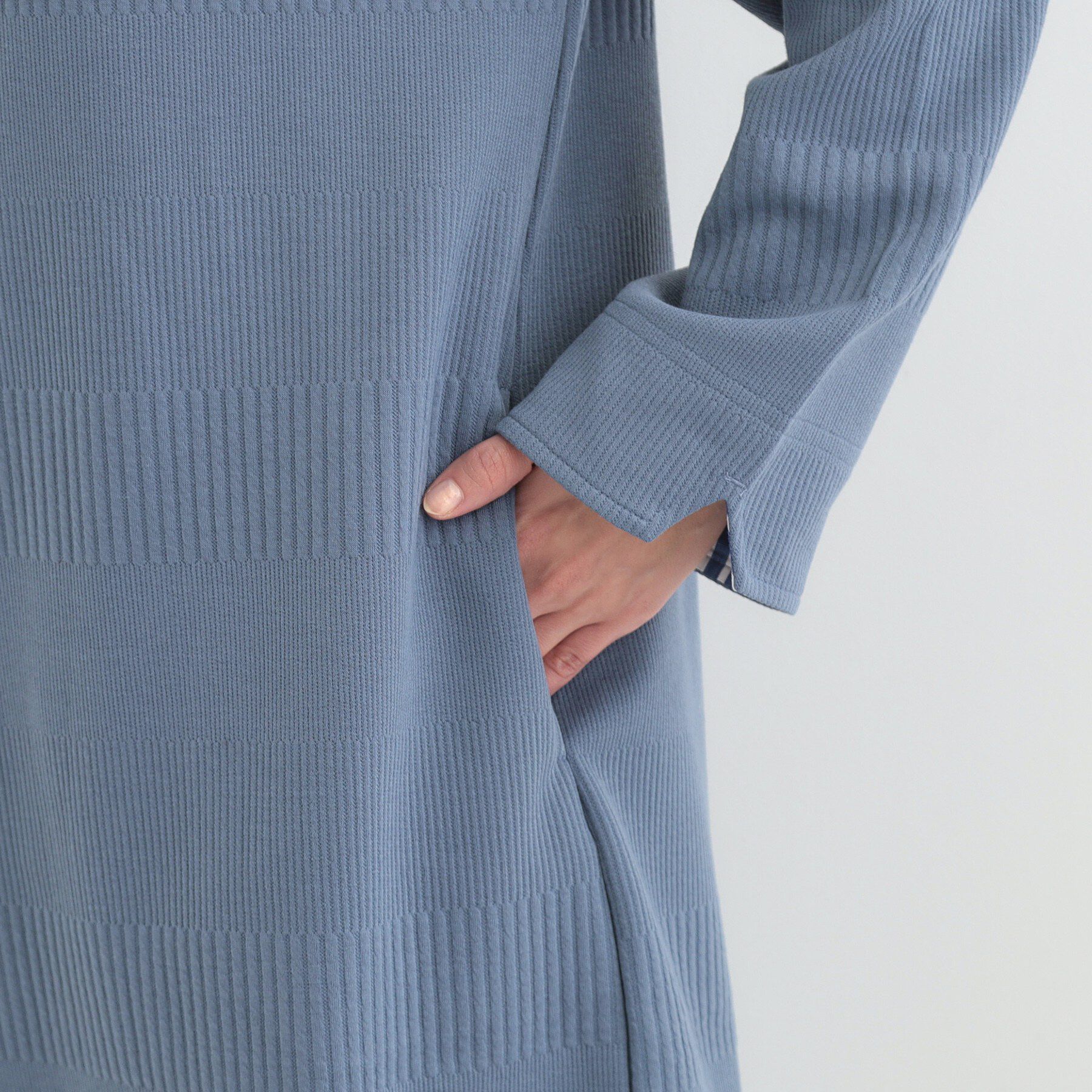 SHOO･LA･RUE「【体型カバー/洗濯機可/S-LL】お袖ストライプAラインチュニック」|チュニック|