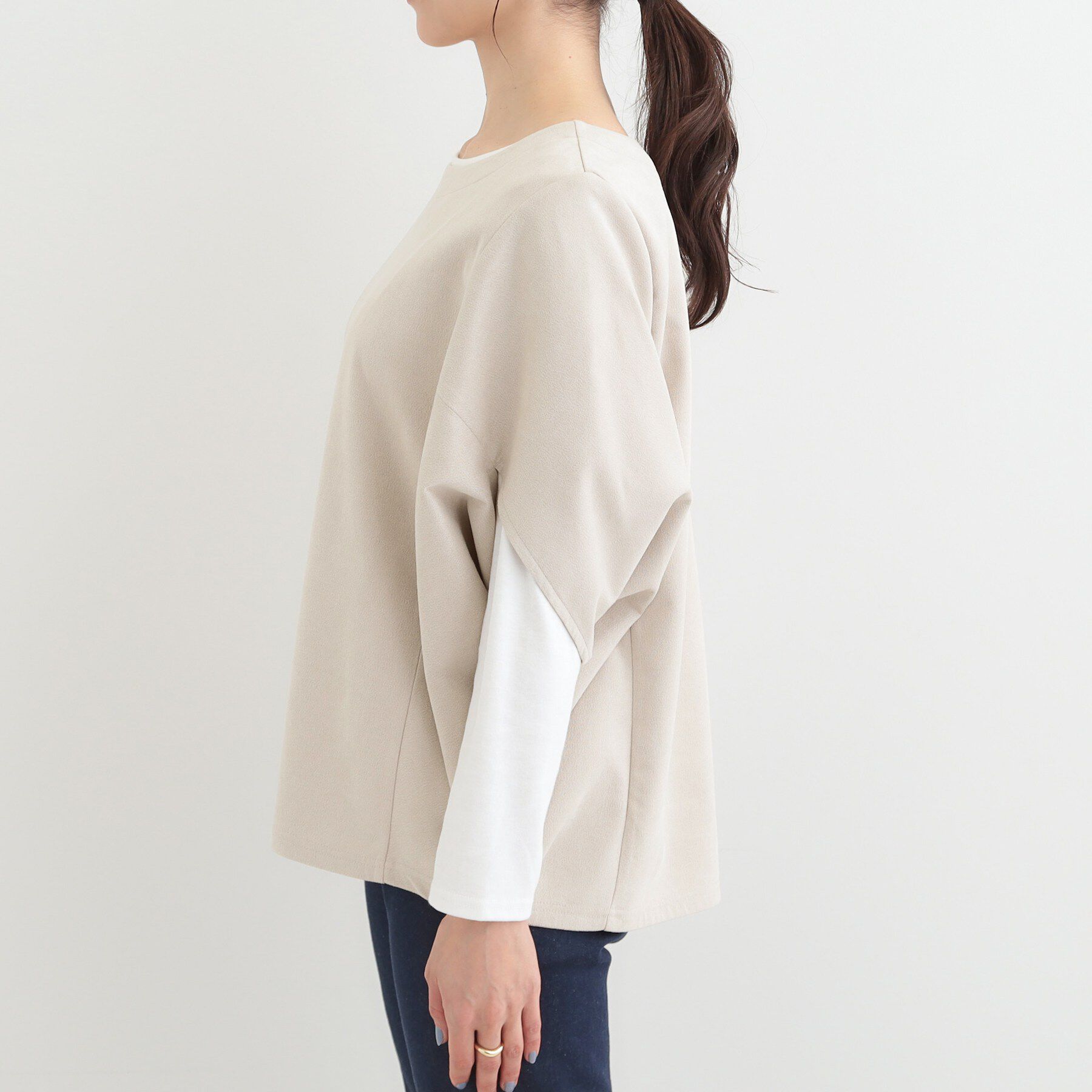 SHOO･LA･RUE「【2点セット】ポンチョ風スウェードトップス&times;ロンT」|その他|