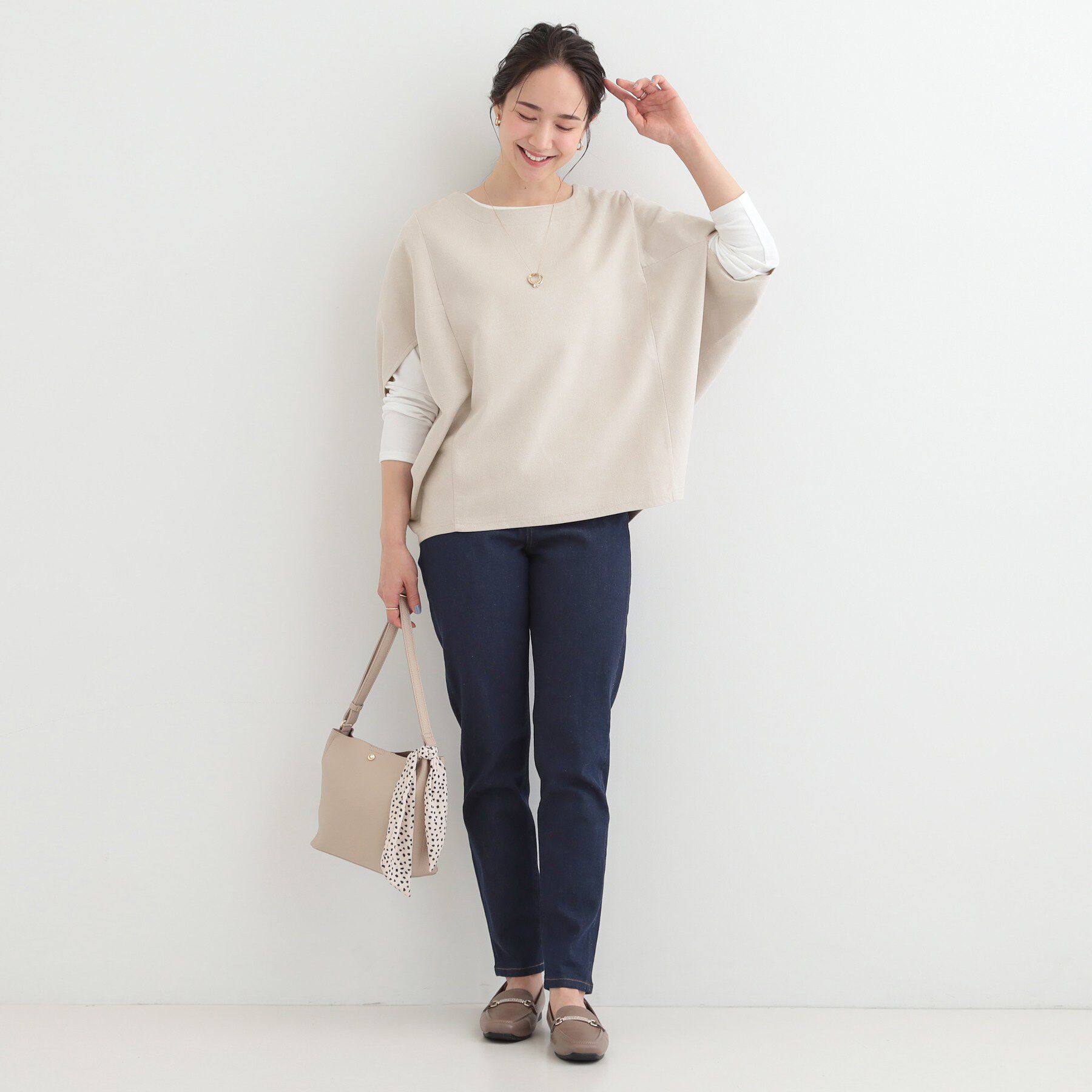 SHOO･LA･RUE「【2点セット】ポンチョ風スウェードトップス&times;ロンT」|その他|