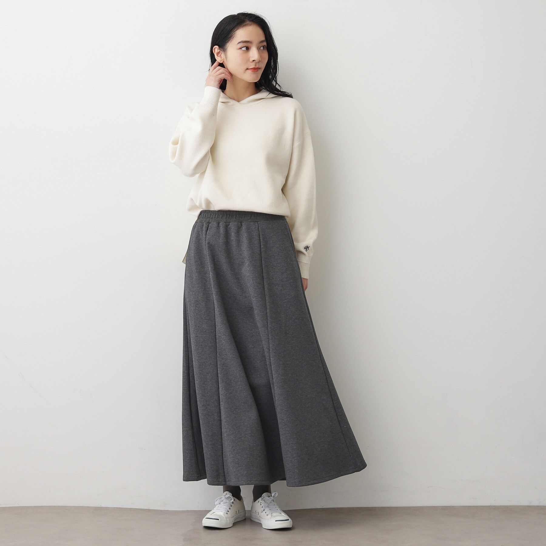 Dessin「【ウエストゴム/洗える】ダンボールコットンフレアスカート」|スカート|