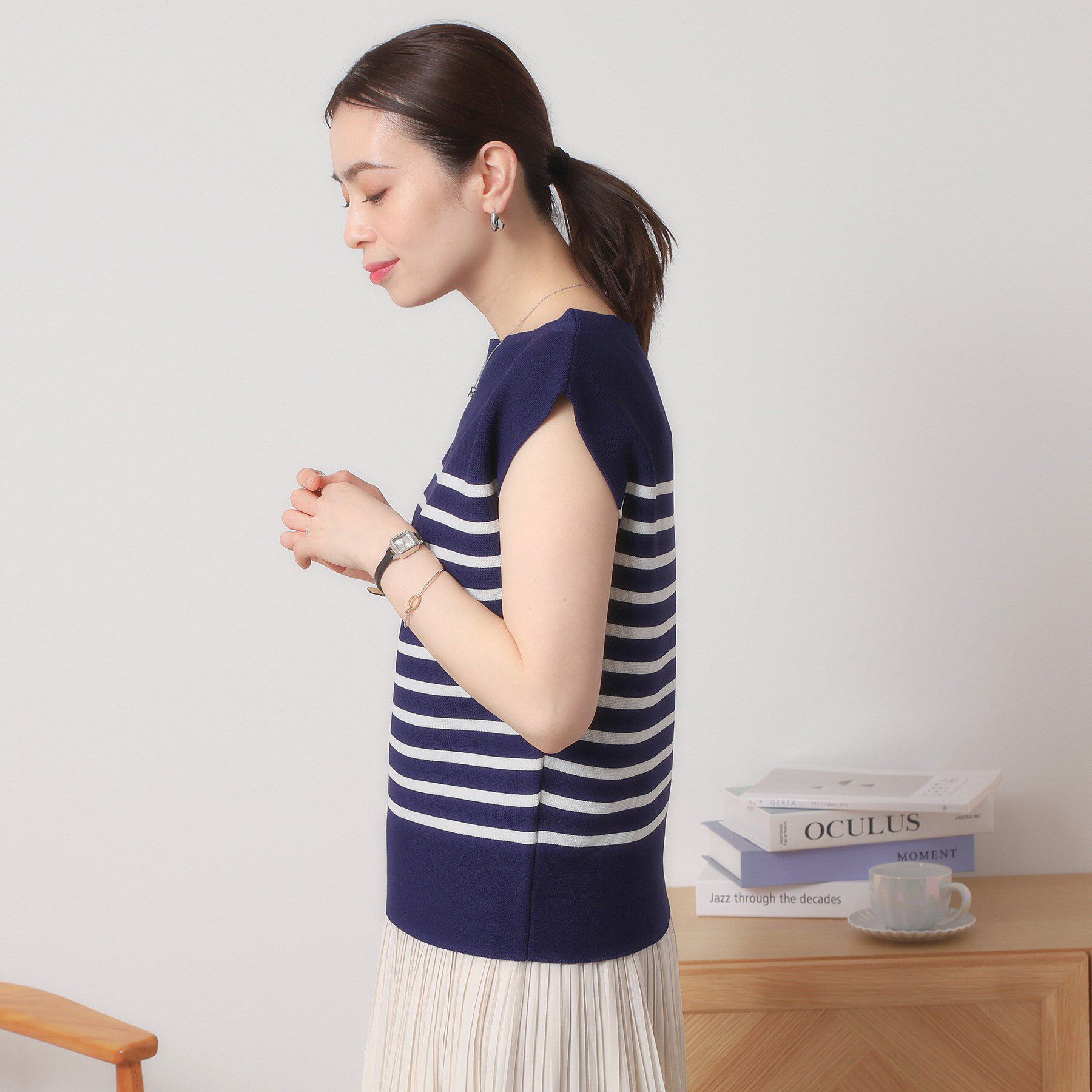 ITS&rsquo;DEMO「【清涼感／洗濯機OK】フレンチスリーブニット」|ニット・セーター|