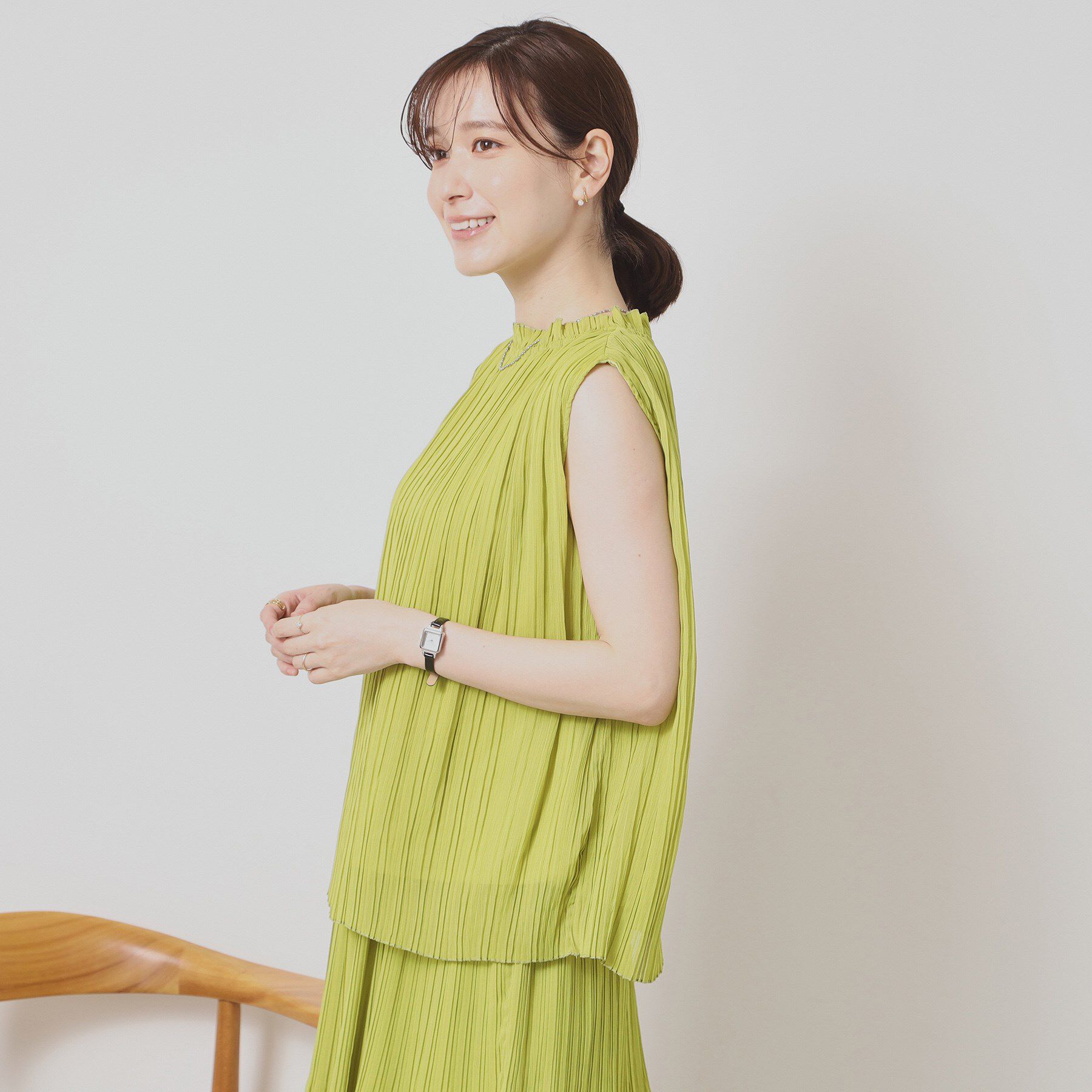 ITS&rsquo;DEMO「【手洗い可】楊柳プリーツブラウス」|シャツ・ブラウス|