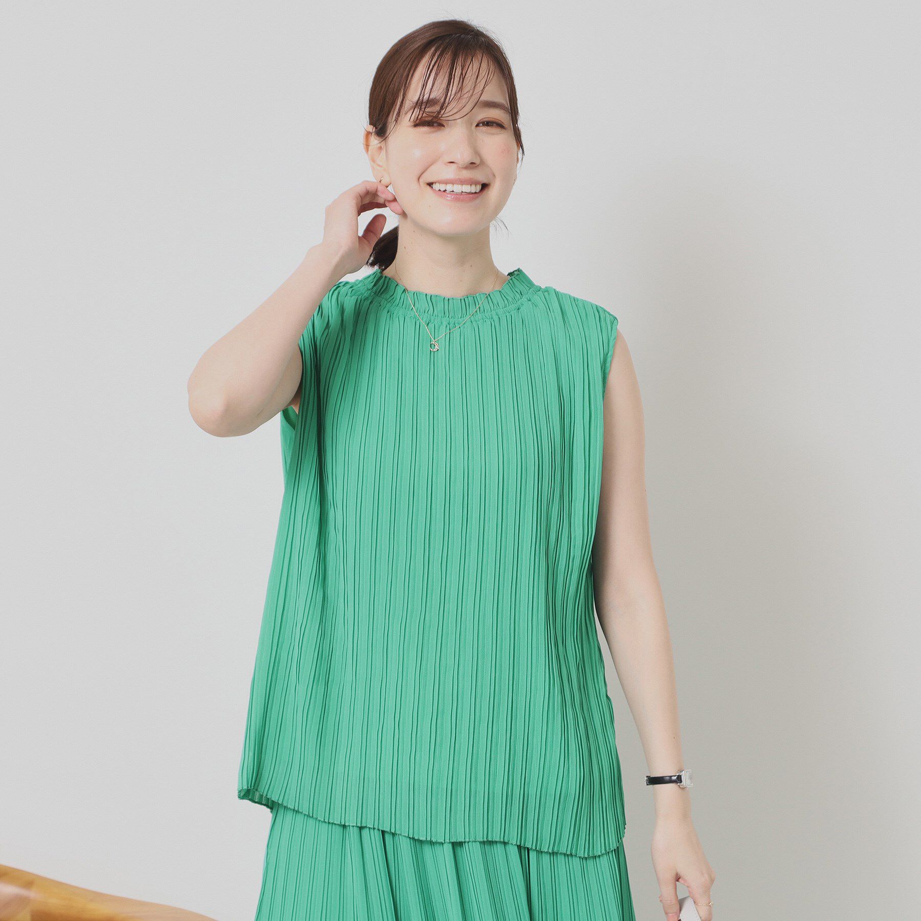 ITS&rsquo;DEMO「【手洗い可】楊柳プリーツブラウス」|シャツ・ブラウス|