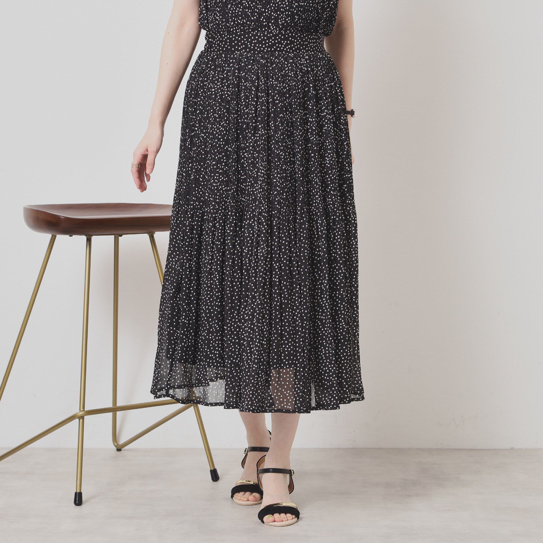 ITS&rsquo;DEMO「【手洗い可／ウエストゴム】楊柳プリーツスカート」|スカート|