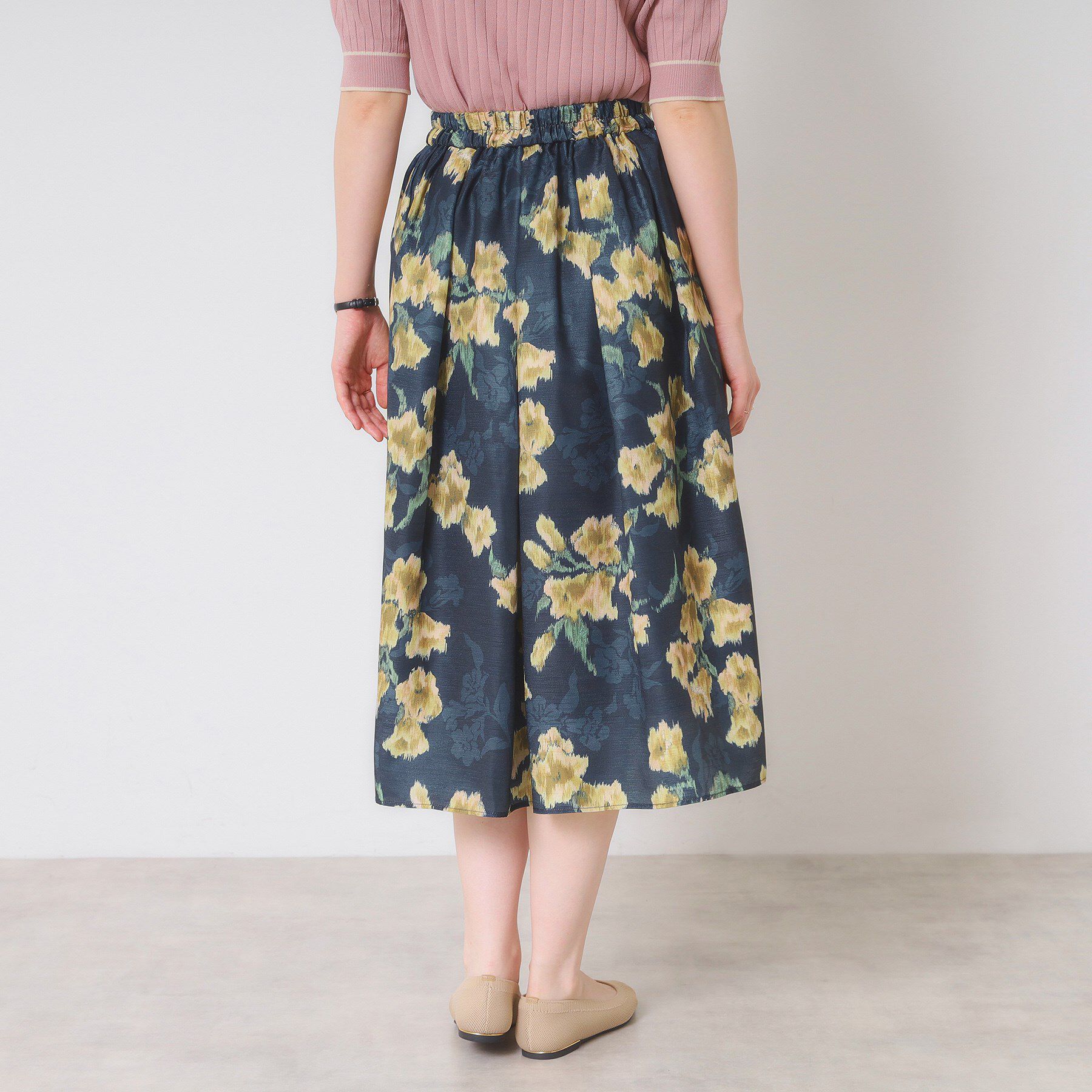 ITS&rsquo;DEMO「【手洗い可】花柄シャンタンスカート」|スカート|