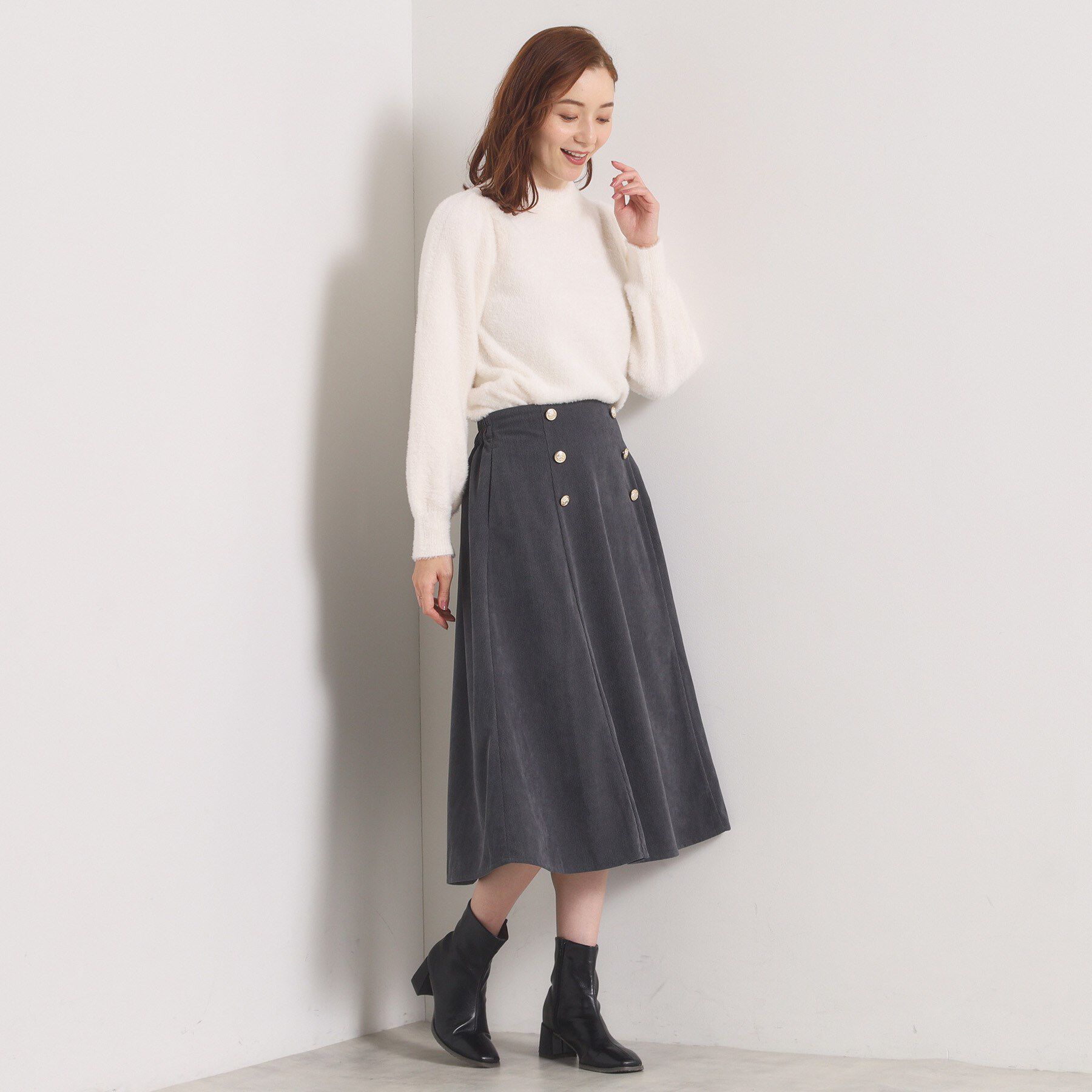 ITS&rsquo;DEMO「【洗濯機OK／ウエストゴム】コーデュロイスカート」|スカート|