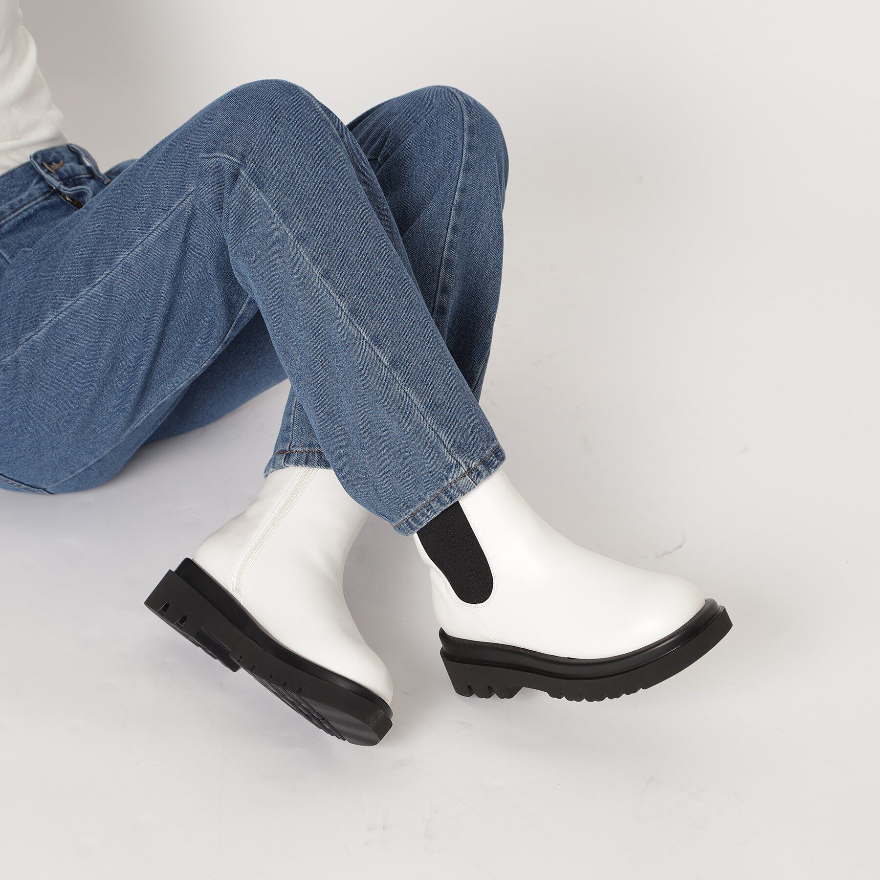 ESPERANZA「トラックソールサイドゴアショートブーツ【ESPERANZA_blanca】」|ショートブーツ|