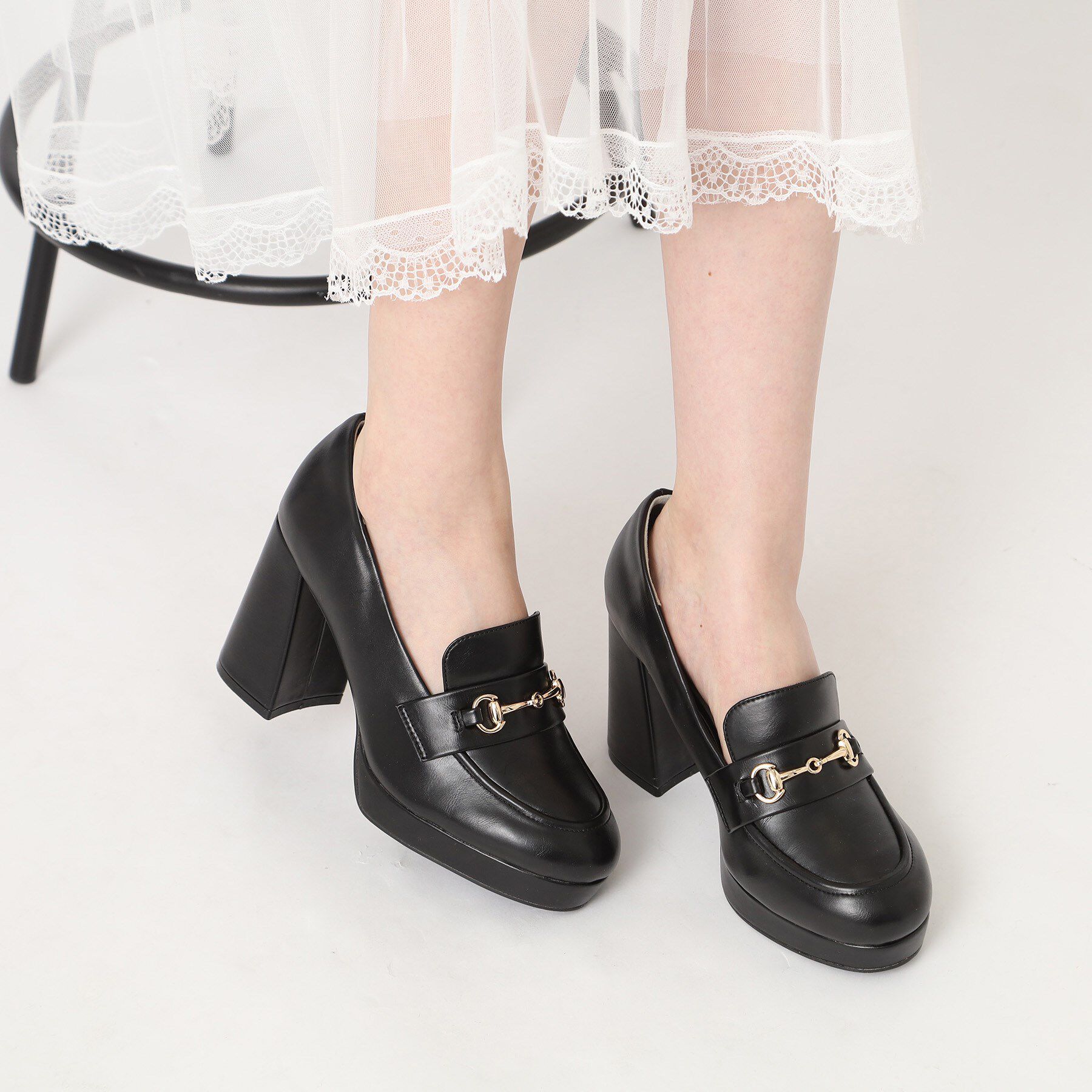 ESPERANZA「厚底ヒールアップローファー 24SS」|パンプス|