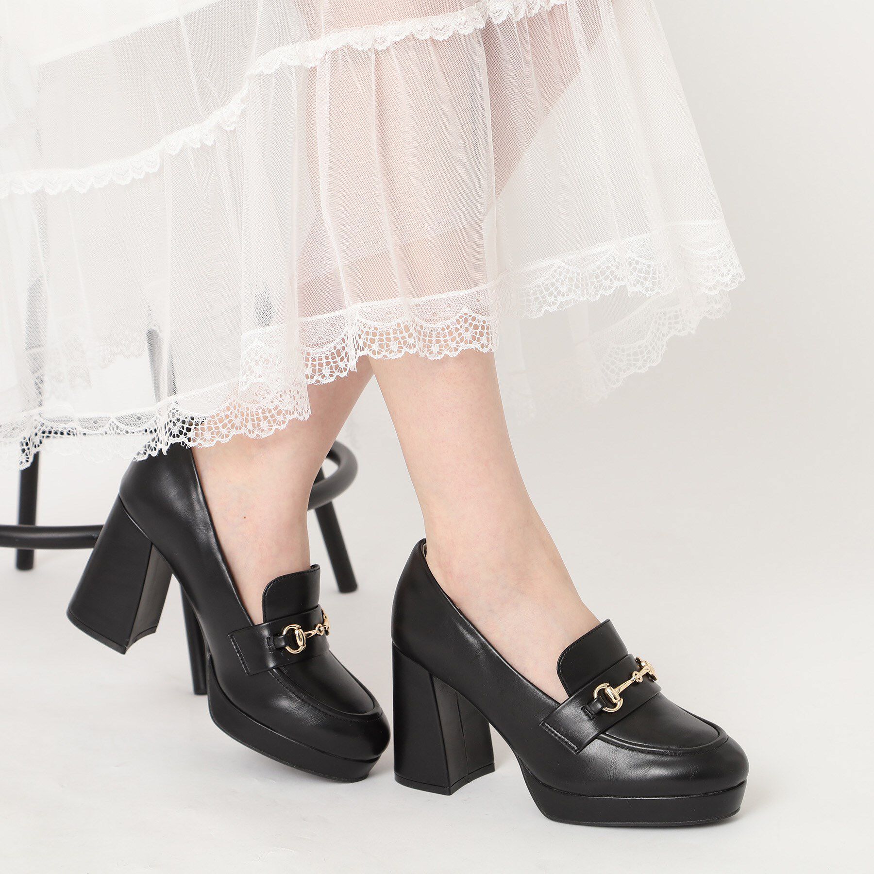 ESPERANZA「厚底ヒールアップローファー 24SS」|パンプス|