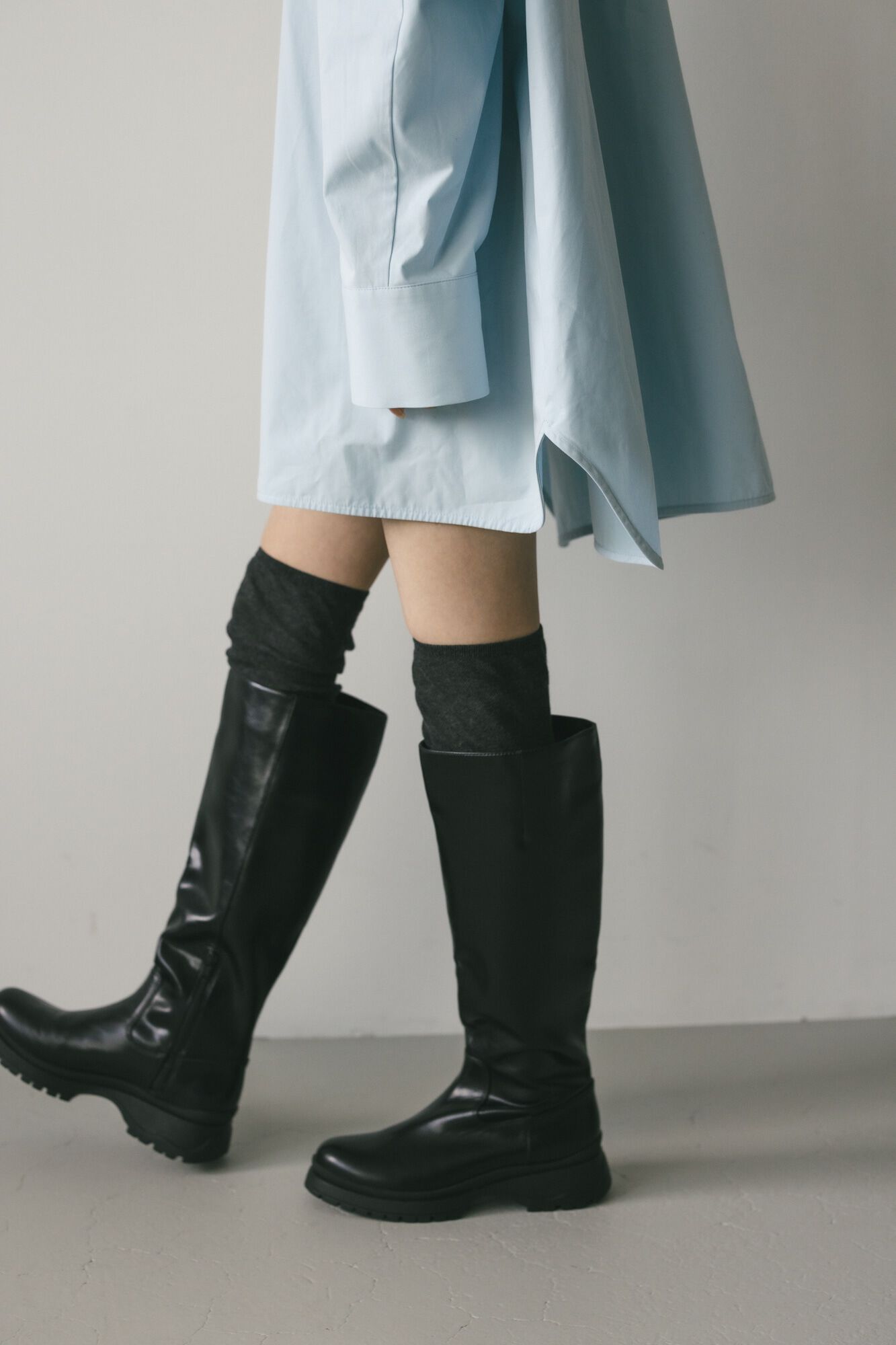 STYLEMIXER「トラックソールロングブーツ」|その他|BLK