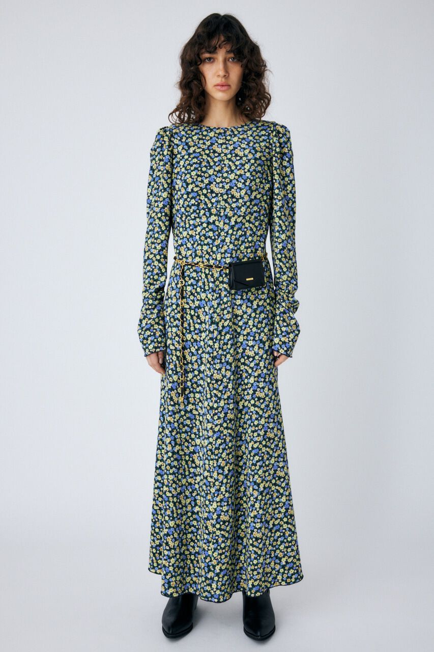 MOUSSY「FLORET MAXI ドレス」|ワンピース|NVY