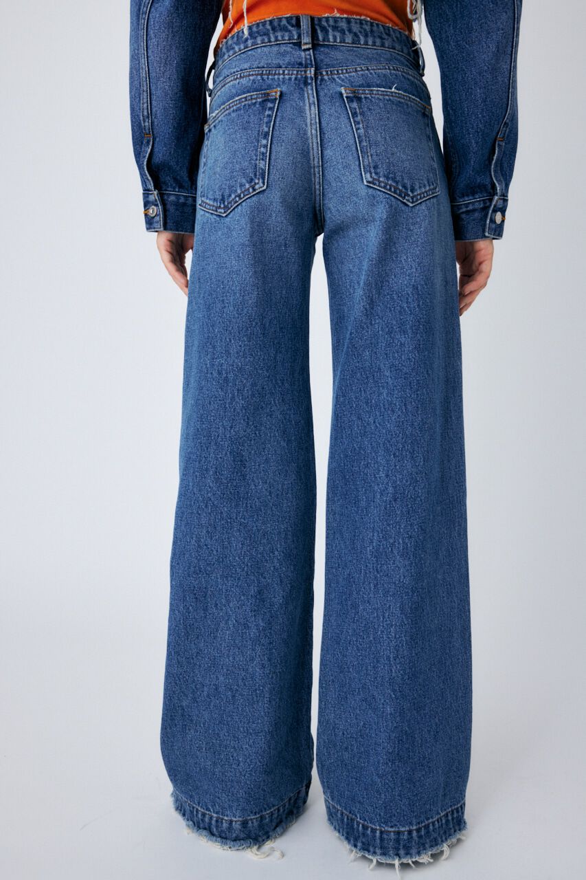 MOUSSY「CUT OFF WIDE LEG STRAIGHT」|デニム|