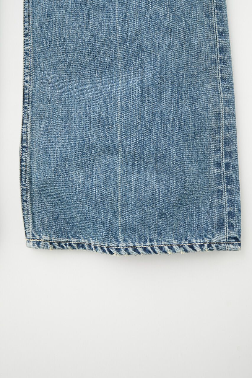 MOUSSY「DAMAGED LOOSE WIDE FLARE」|デニム|