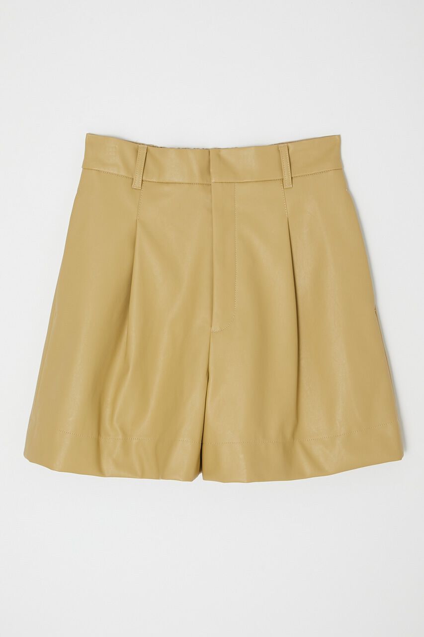 MOUSSY「F/LEATHER HW HALF パンツ」|その他|L/YEL1