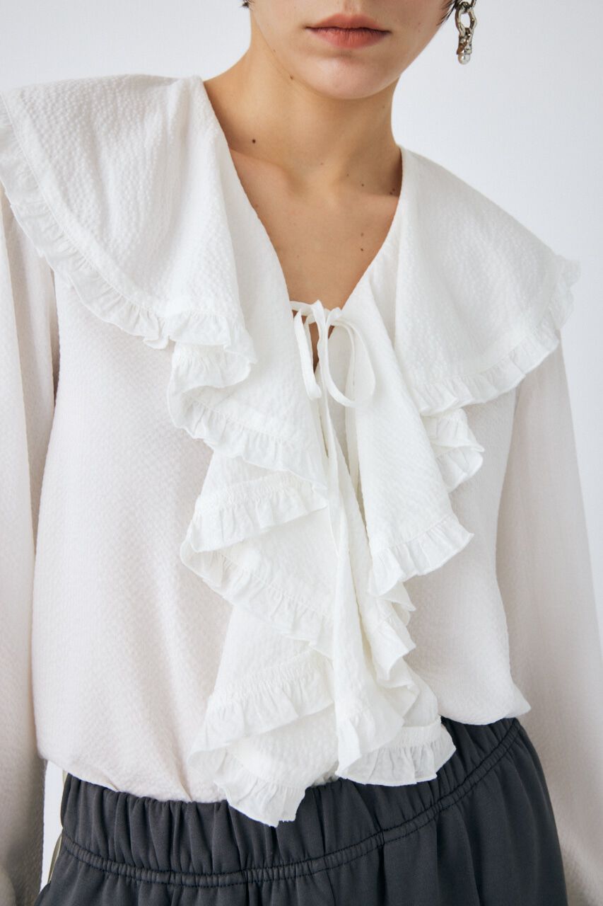 MOUSSY「STRIPE RAFFLE ブラウス」|シャツ・ブラウス|