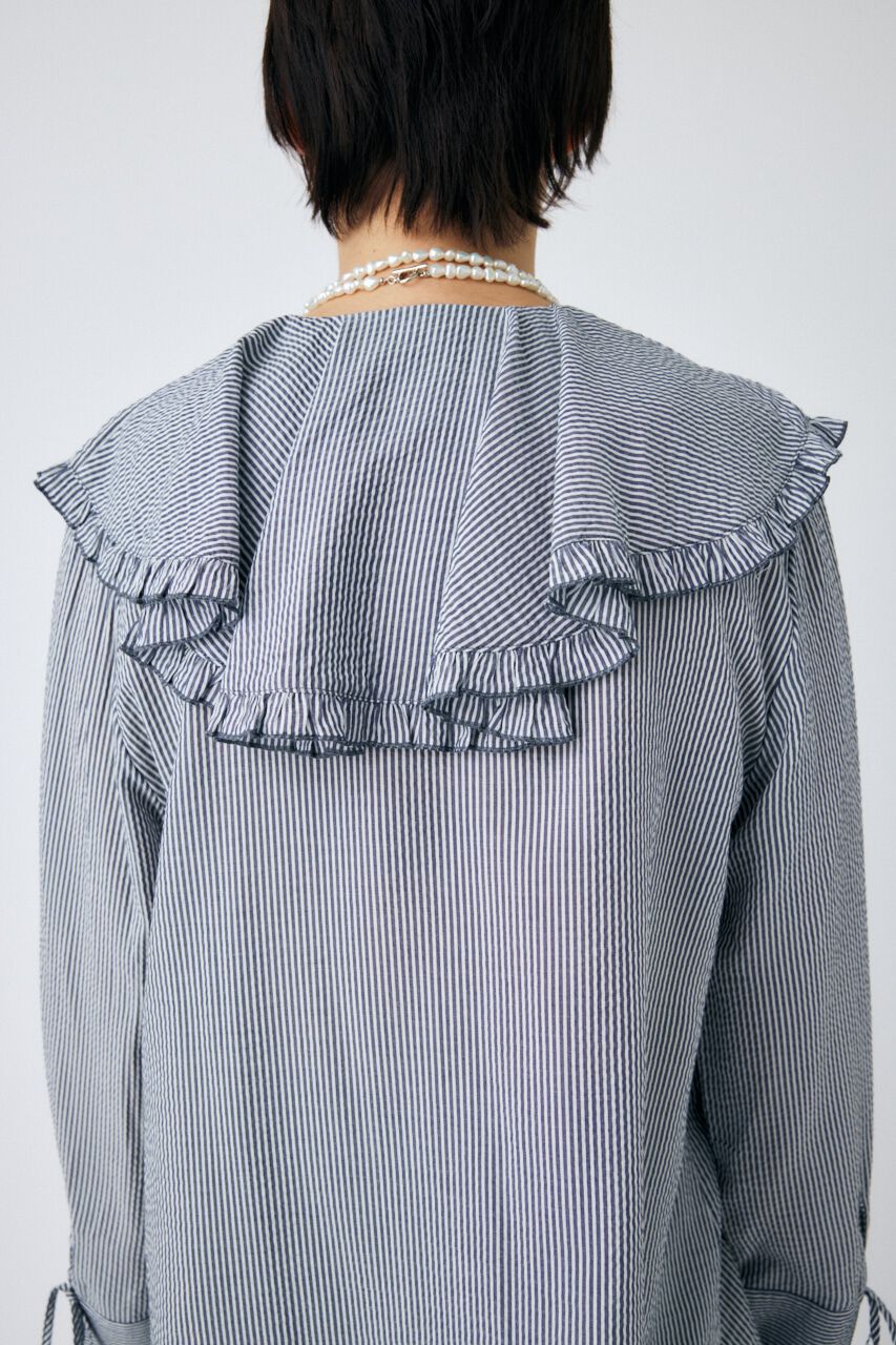 MOUSSY「STRIPE RAFFLE ブラウス」|シャツ・ブラウス|