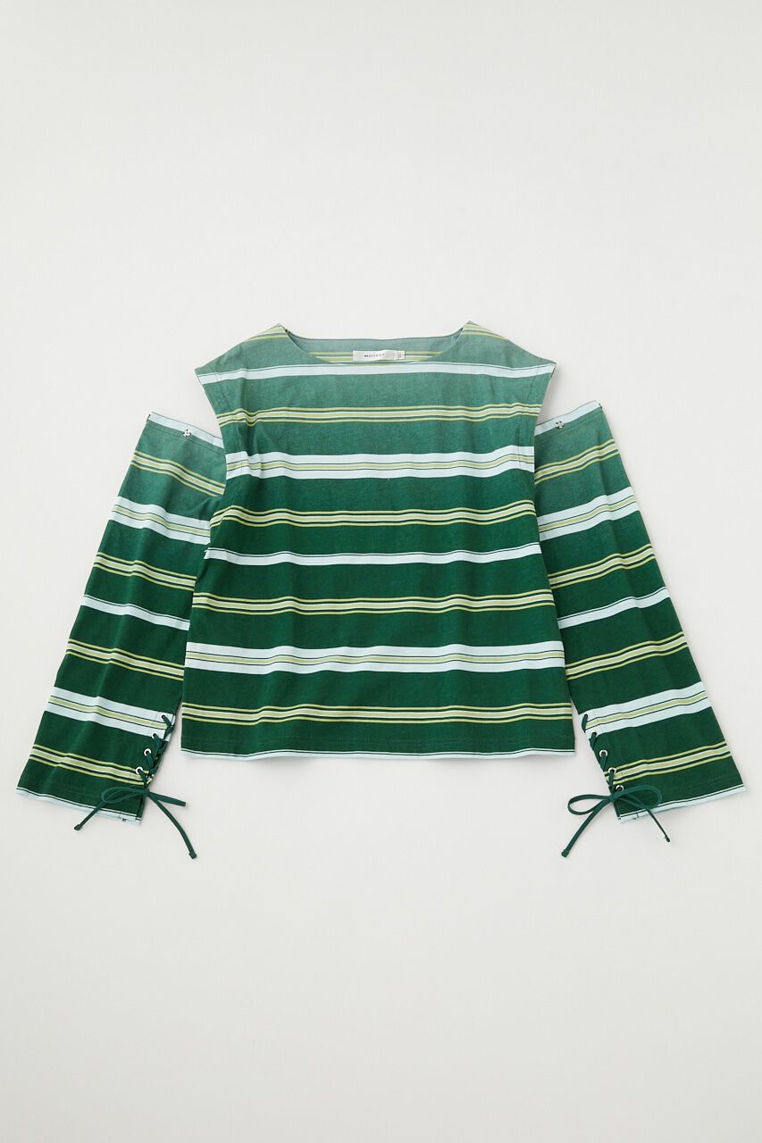 MOUSSY「OPEN SHOULDER LS Tシャツ」|Tシャツ・カットソー|柄GRN5