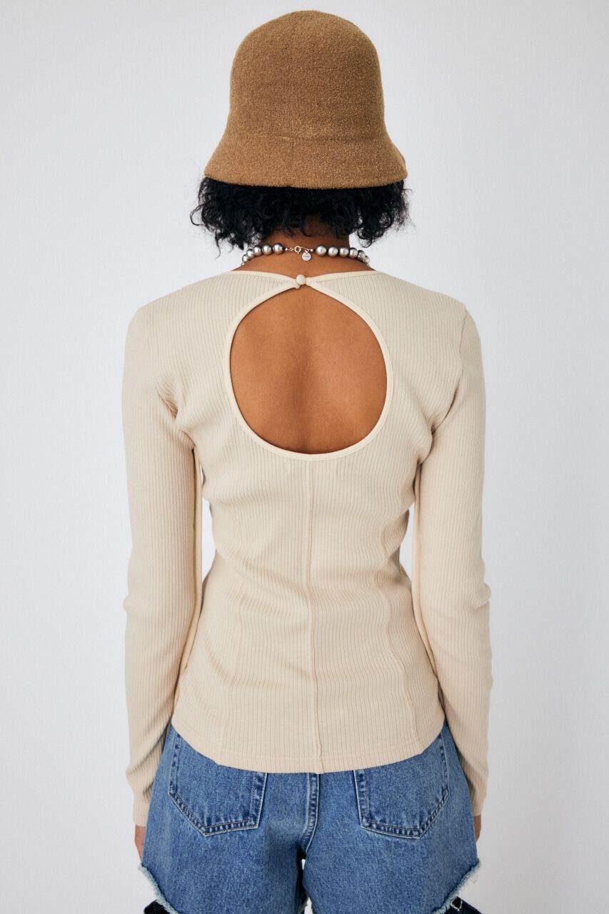 MOUSSY「BACK OPEN LS トップス」|Tシャツ・カットソー|