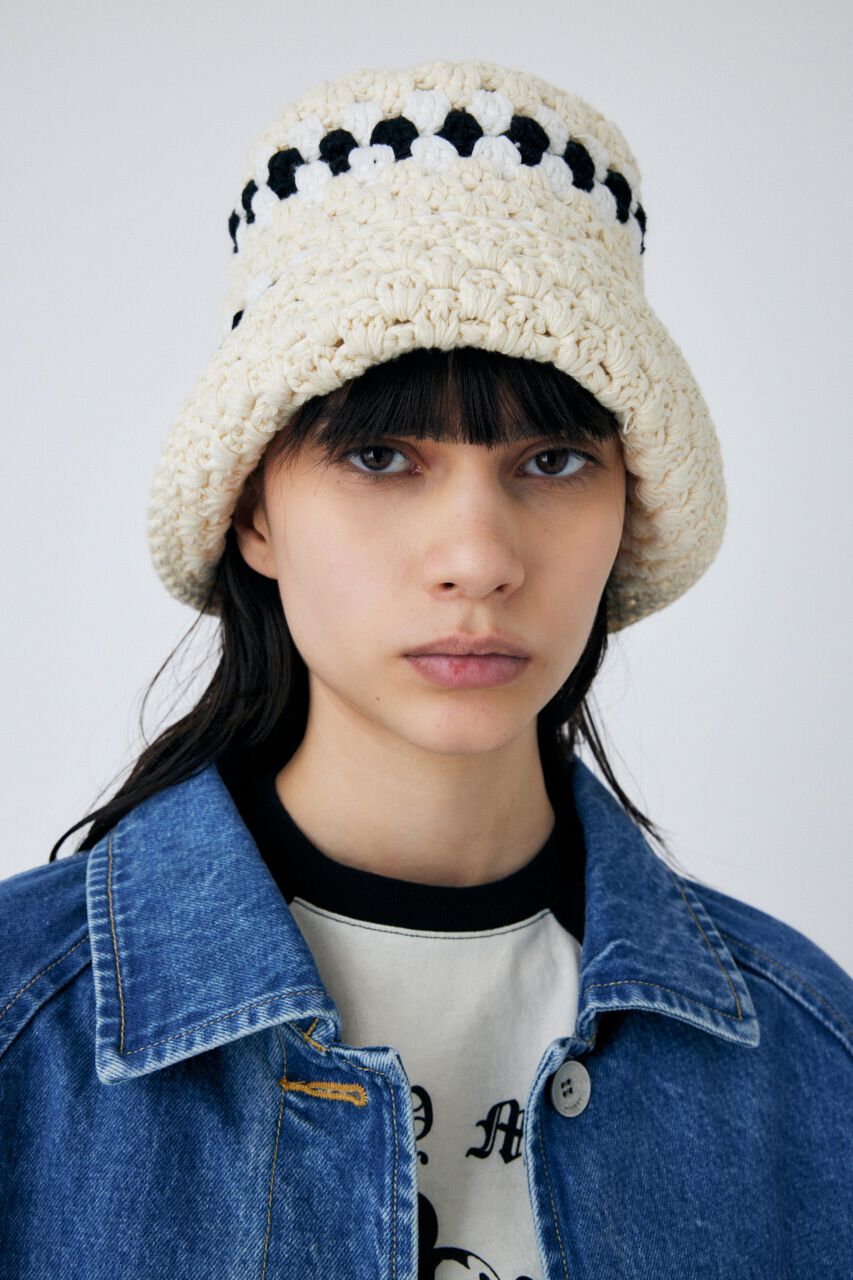 MOUSSY「CROCHET KNIT ハット」|その他|柄WHT5