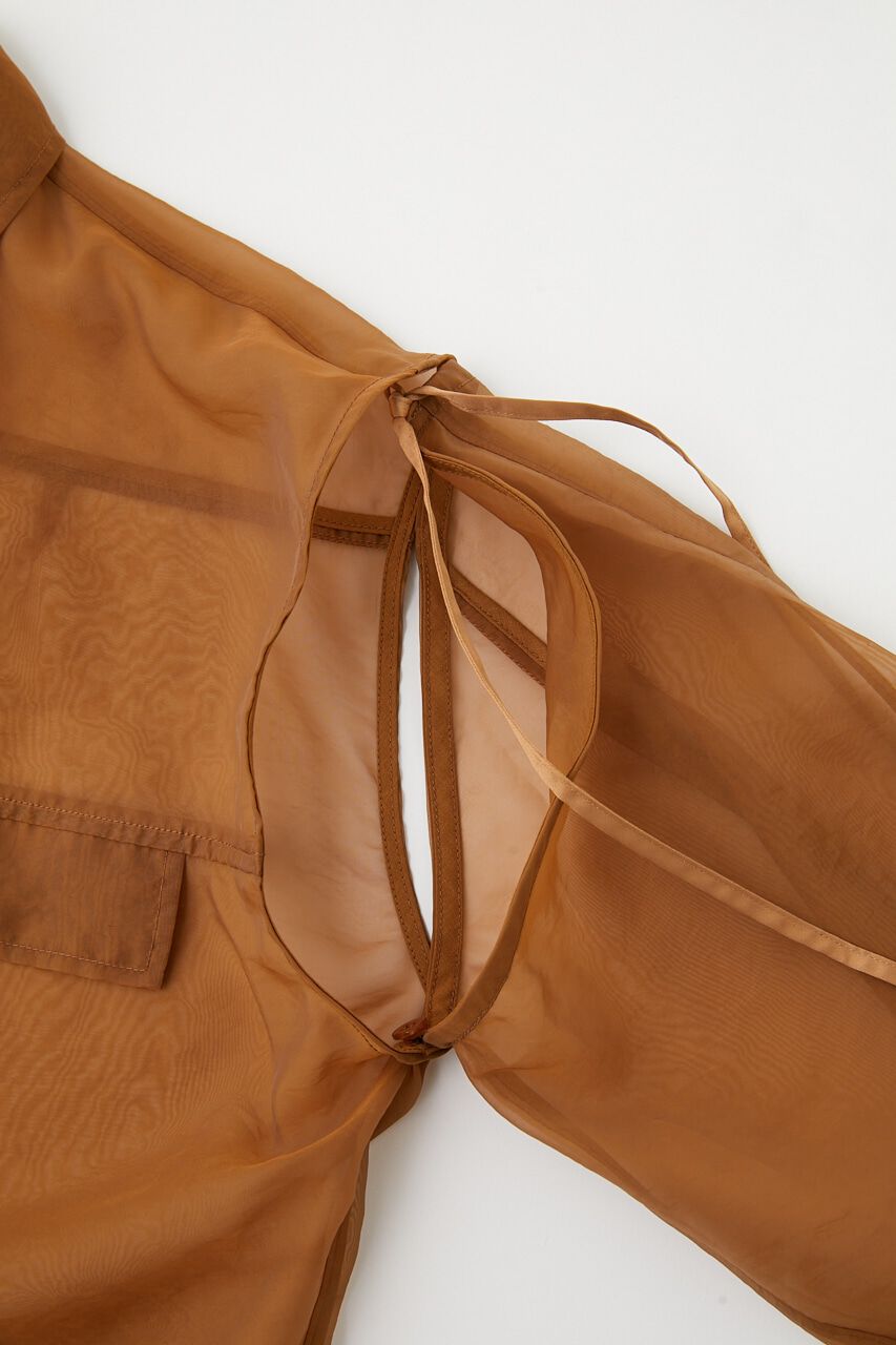MOUSSY「TIED SLEEVE SEE-THROUGH シャツ」|シャツ・ブラウス|