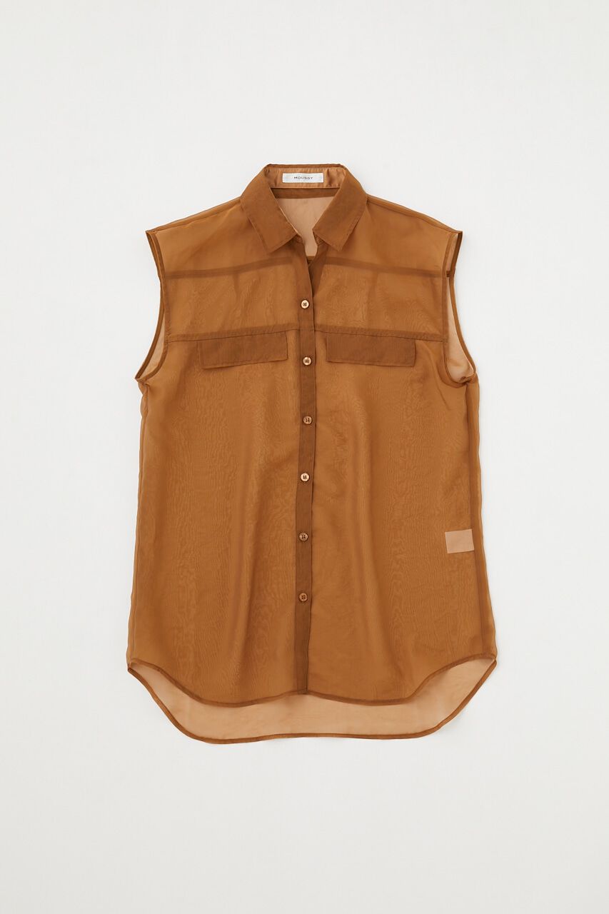 MOUSSY「TIED SLEEVE SEE-THROUGH シャツ」|シャツ・ブラウス|