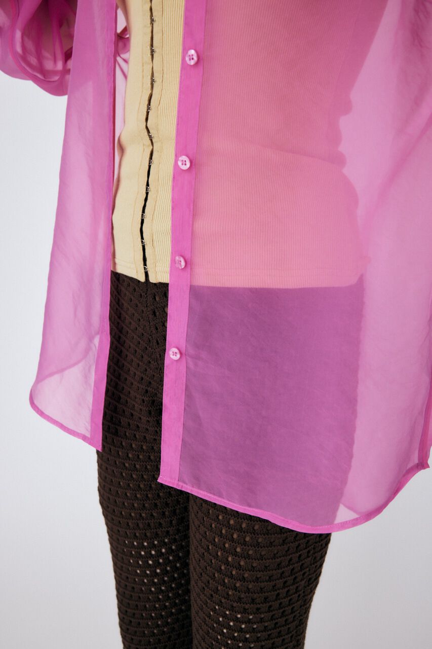 MOUSSY「TIED SLEEVE SEE-THROUGH シャツ」|シャツ・ブラウス|