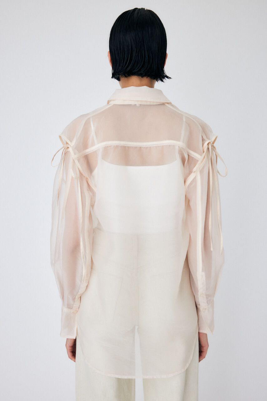 MOUSSY「TIED SLEEVE SEE-THROUGH シャツ」|シャツ・ブラウス|