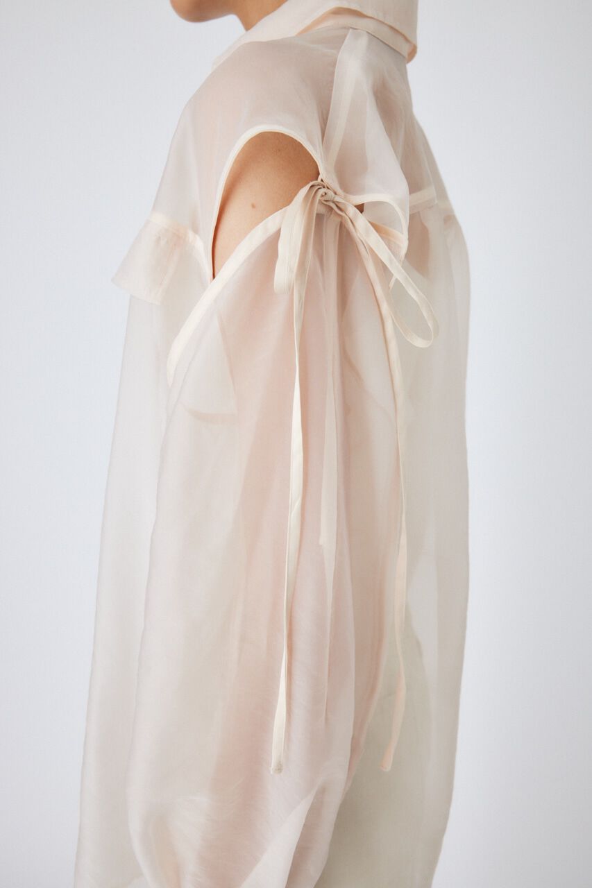 MOUSSY「TIED SLEEVE SEE-THROUGH シャツ」|シャツ・ブラウス|