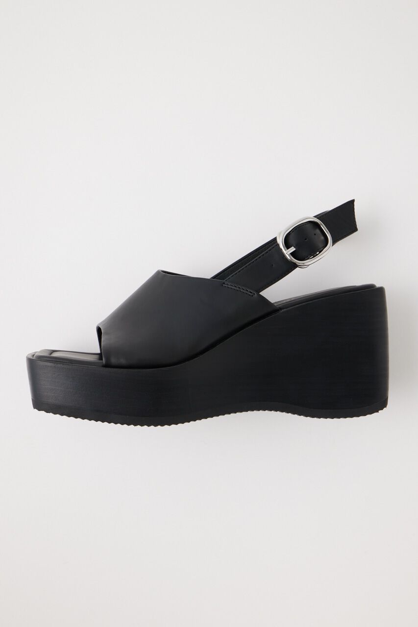 MOUSSY「SQUARE TOE WEDGE サンダル」|サンダル|BLK