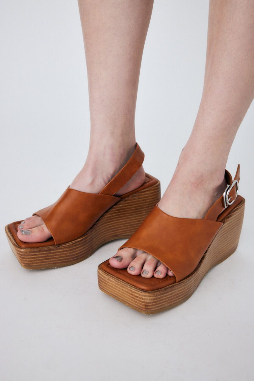 MOUSSY「SQUARE TOE WEDGE サンダル」|サンダル|BEG