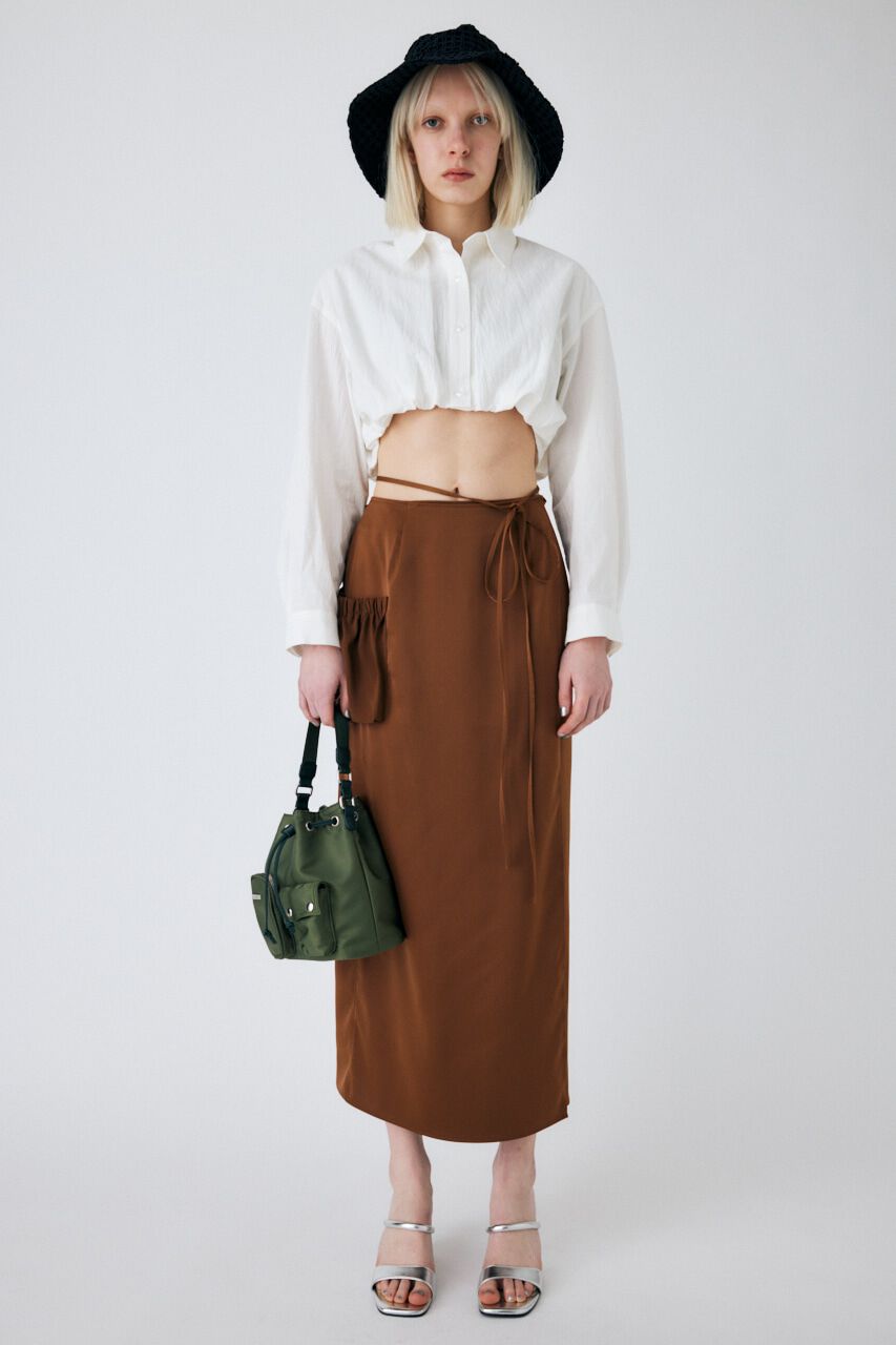 MOUSSY「WAIST TIE SATIN スカート」|スカート|