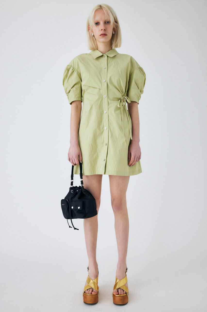 MOUSSY「SIDE OPEN SHIRT ミニドレス」|ワンピース|L/GRN1