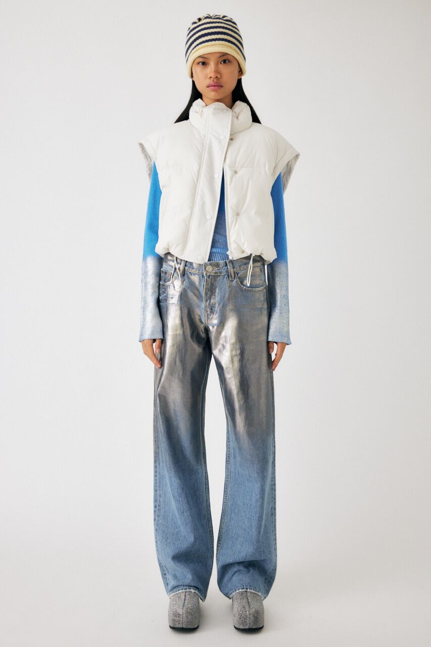 MOUSSY「FOIL PRINT 90S LOWRISE STRAIGHT」|デニム|L/BLU1