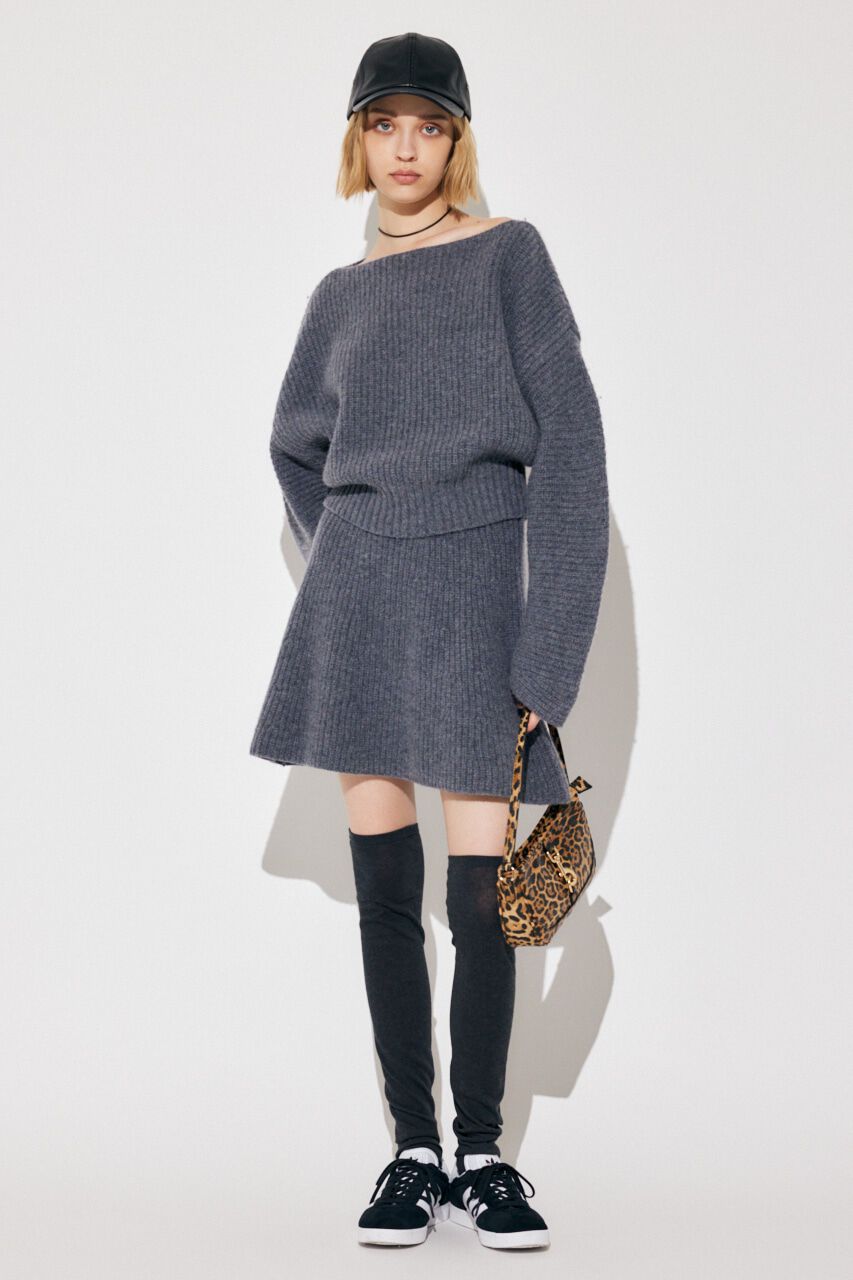 MOUSSY「WOOL KNIT ミニスカート」|スカート|C.GRY